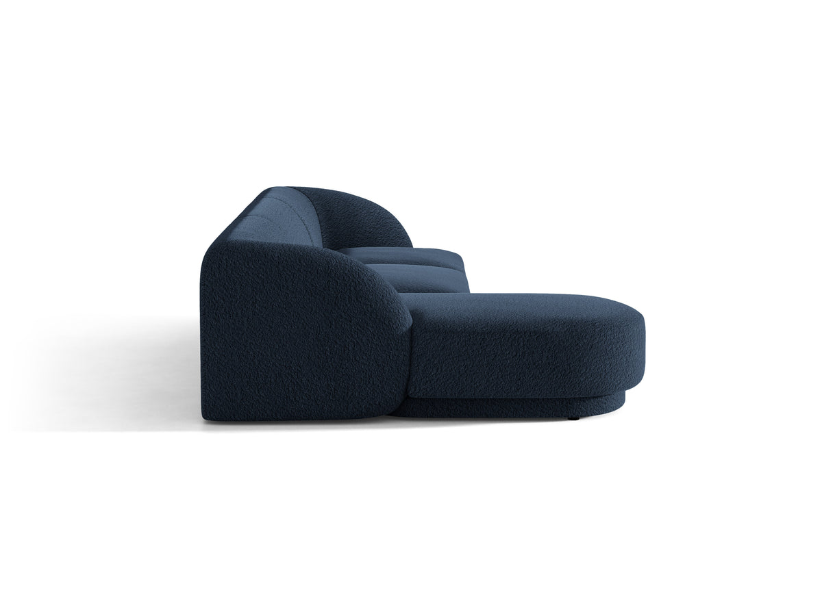 Narożnik 4-osobowy lewostronny MILEY ciemnoniebieski boucle – sofa narożna