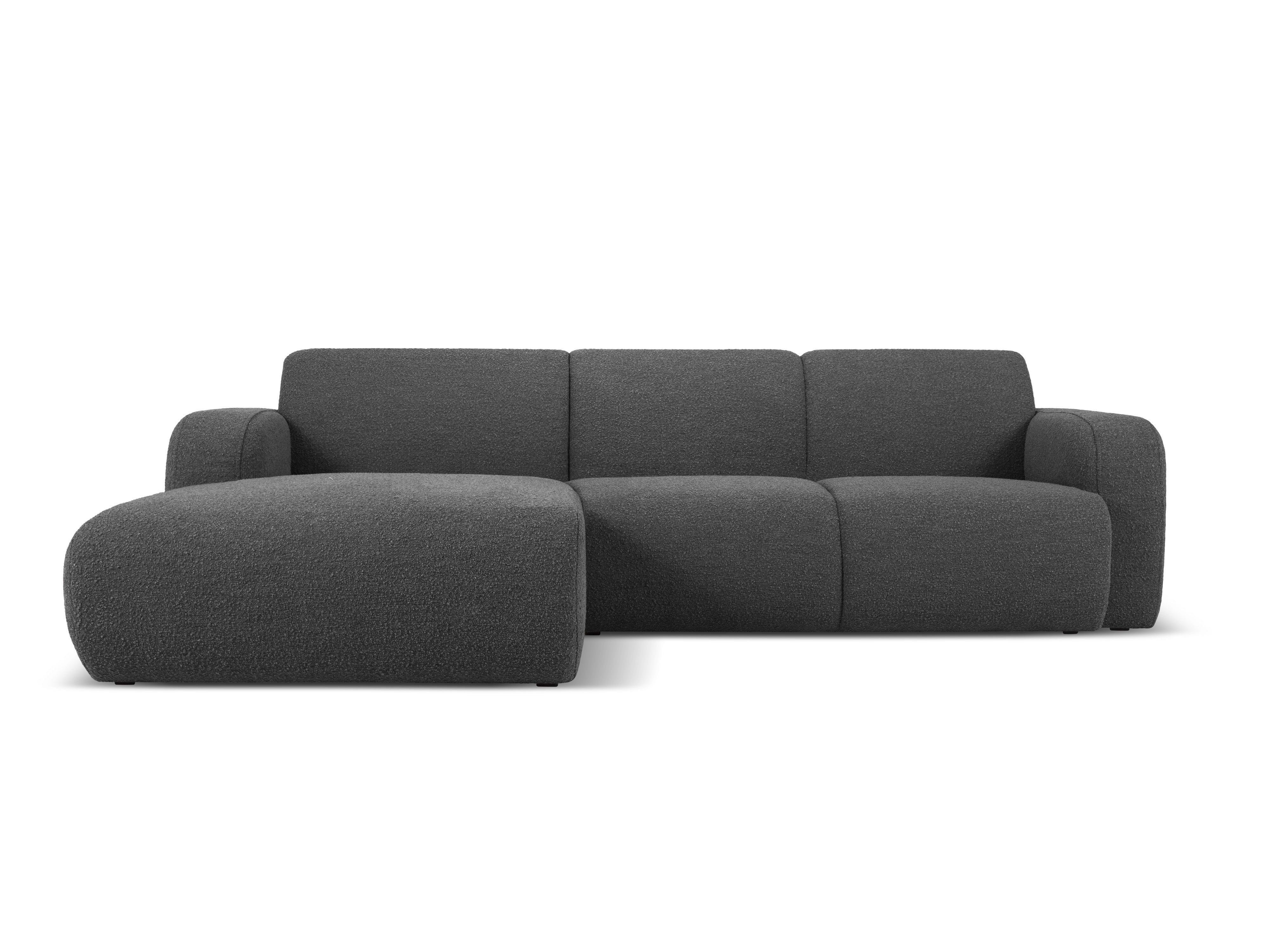 Narożnik w tkaninie boucle lewostronny MOLINO ciemnoszary Micadoni Eye on Design