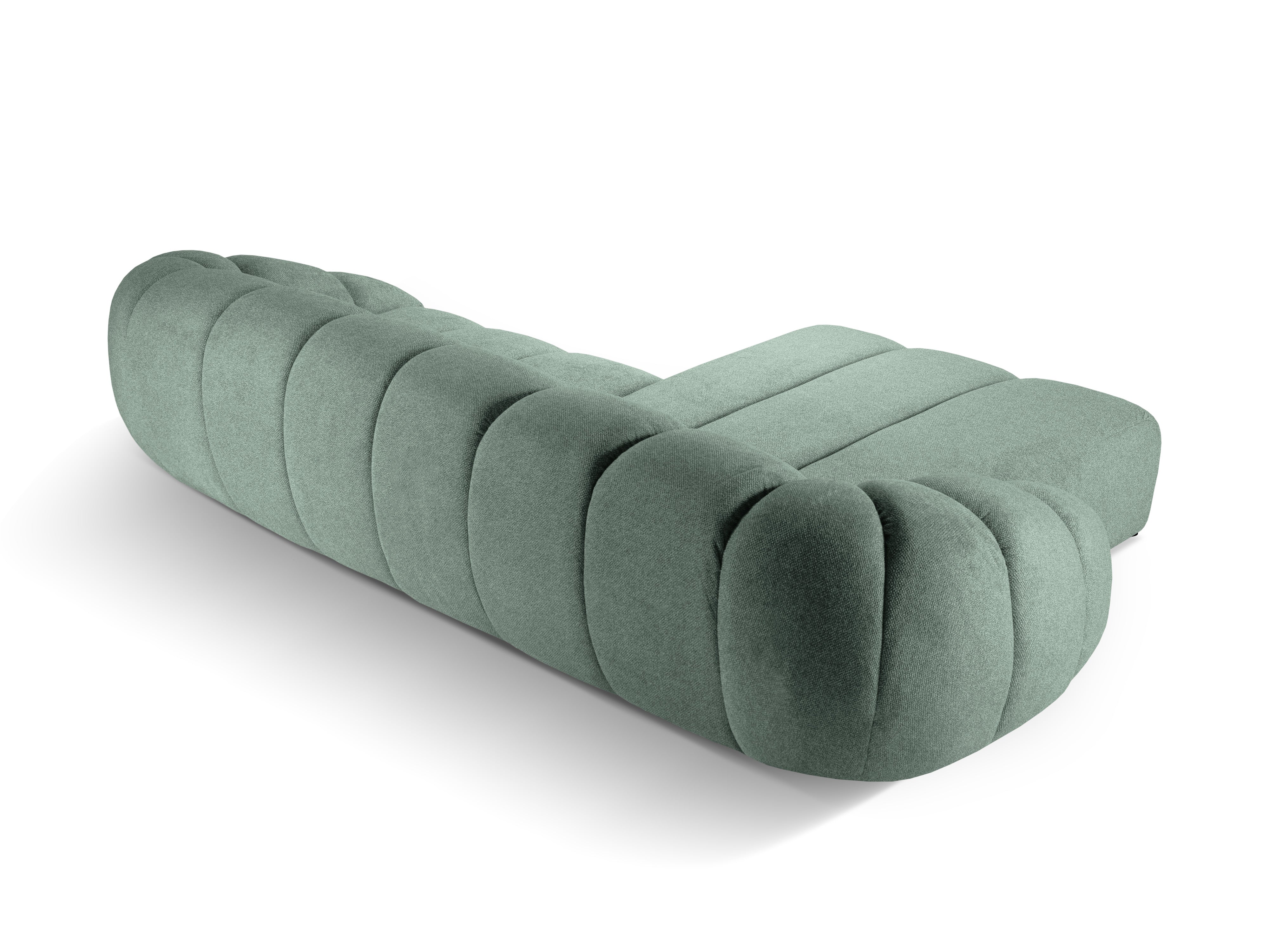 Hoekbank voor 4 personen, links, DIANA, muntgroen chenille