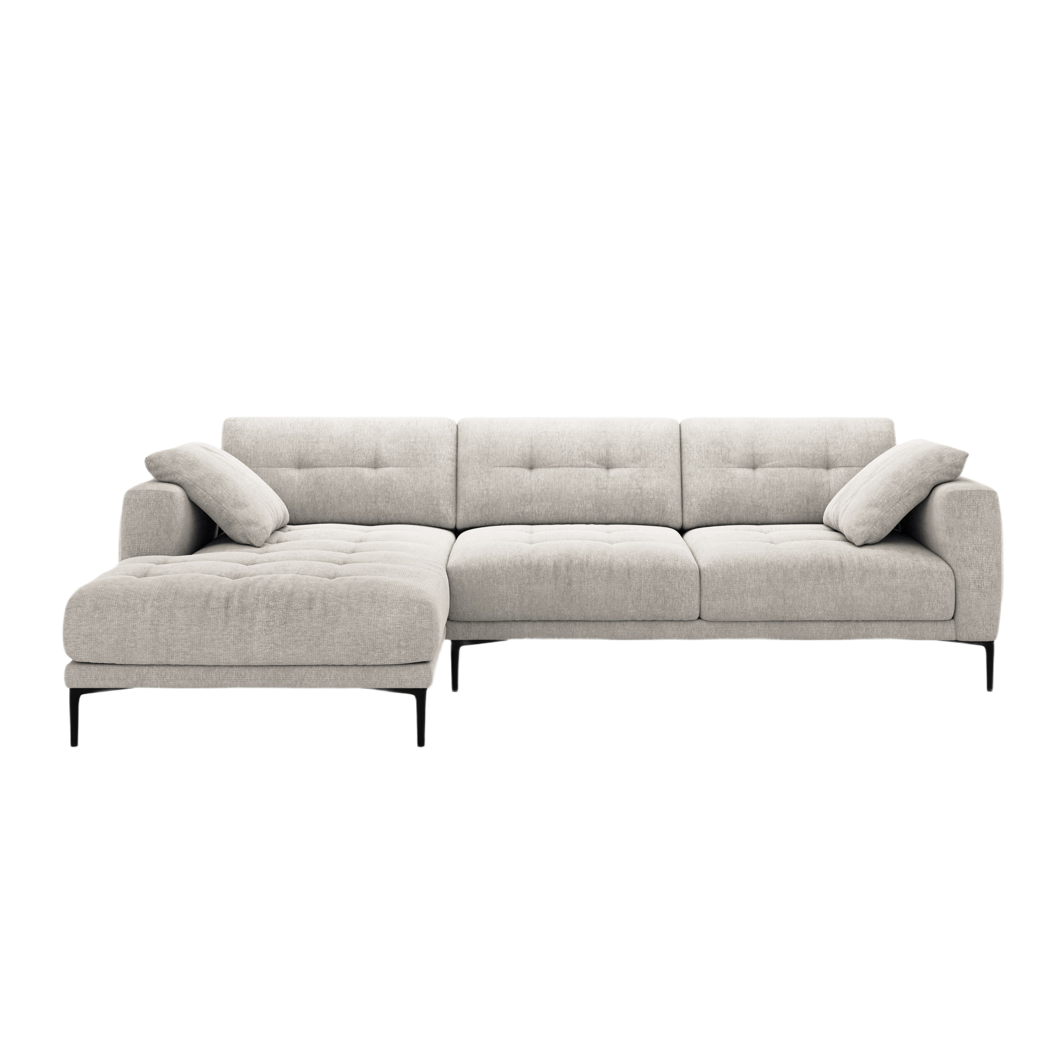 Links hoekbank BEMY beige chenille
