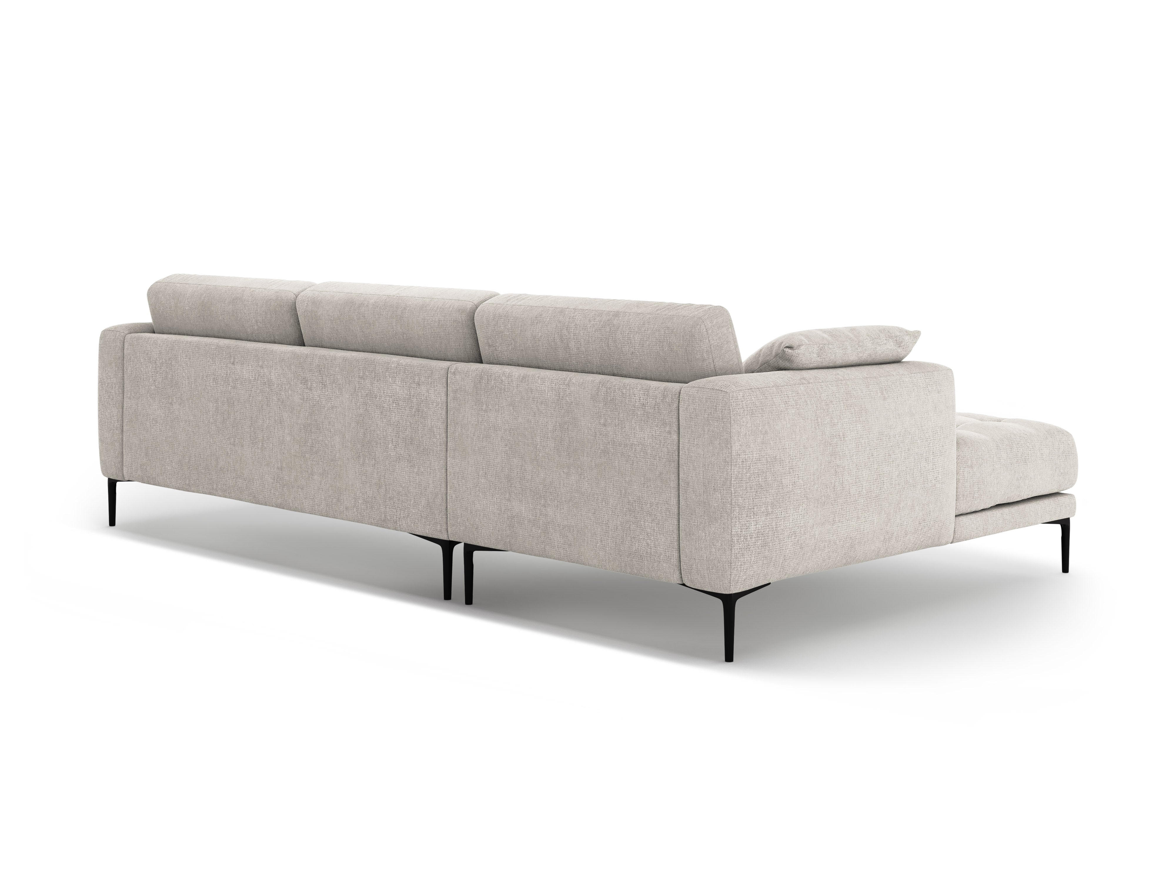 Links hoekbank BEMY beige chenille