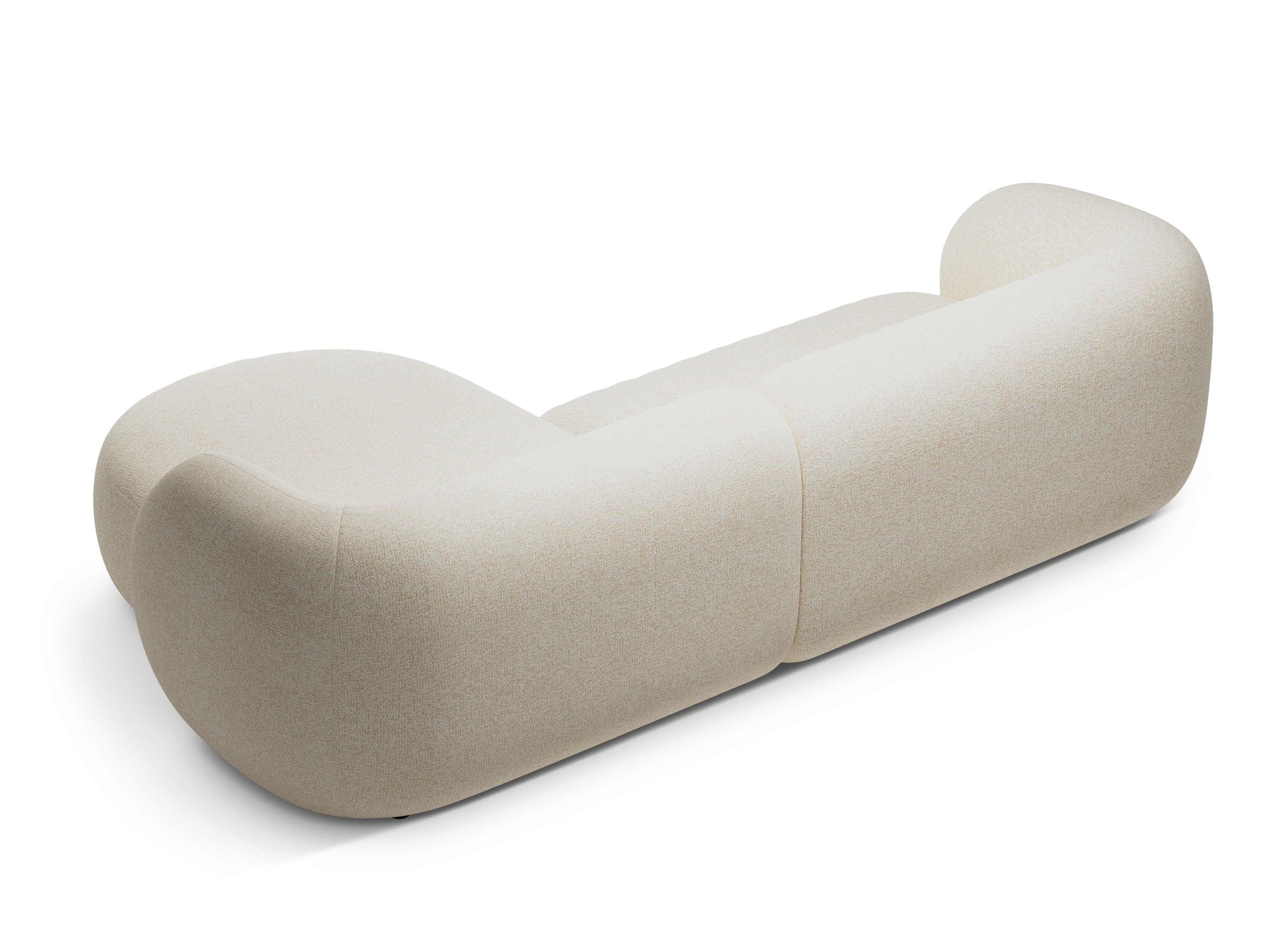 Rechtsseitige 3-Sitzer-Eckcouch KATE hellbeige Melange