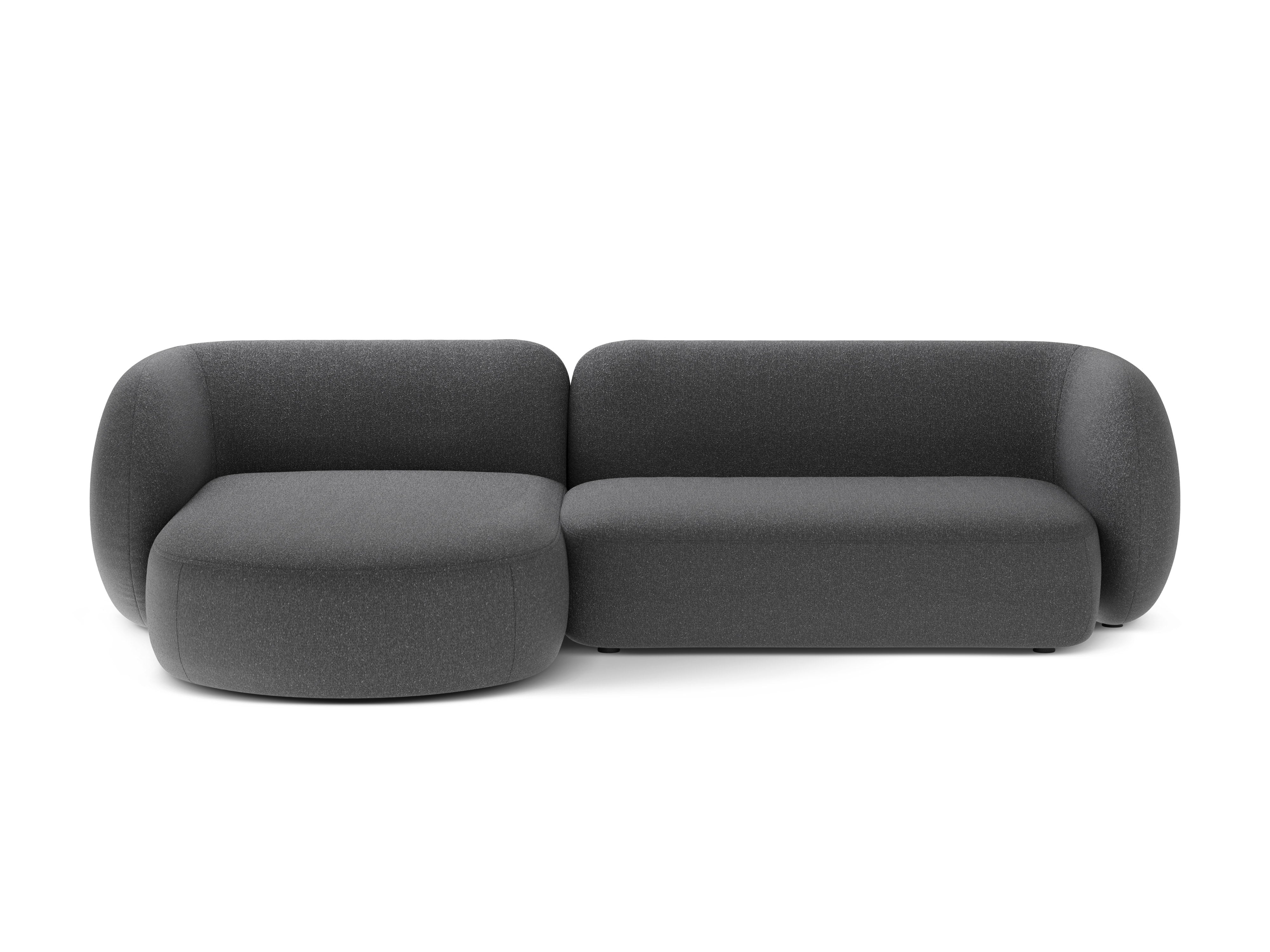 Linksseitiges 3-Sitzer-Sofa KATE dunkelgrau Melange