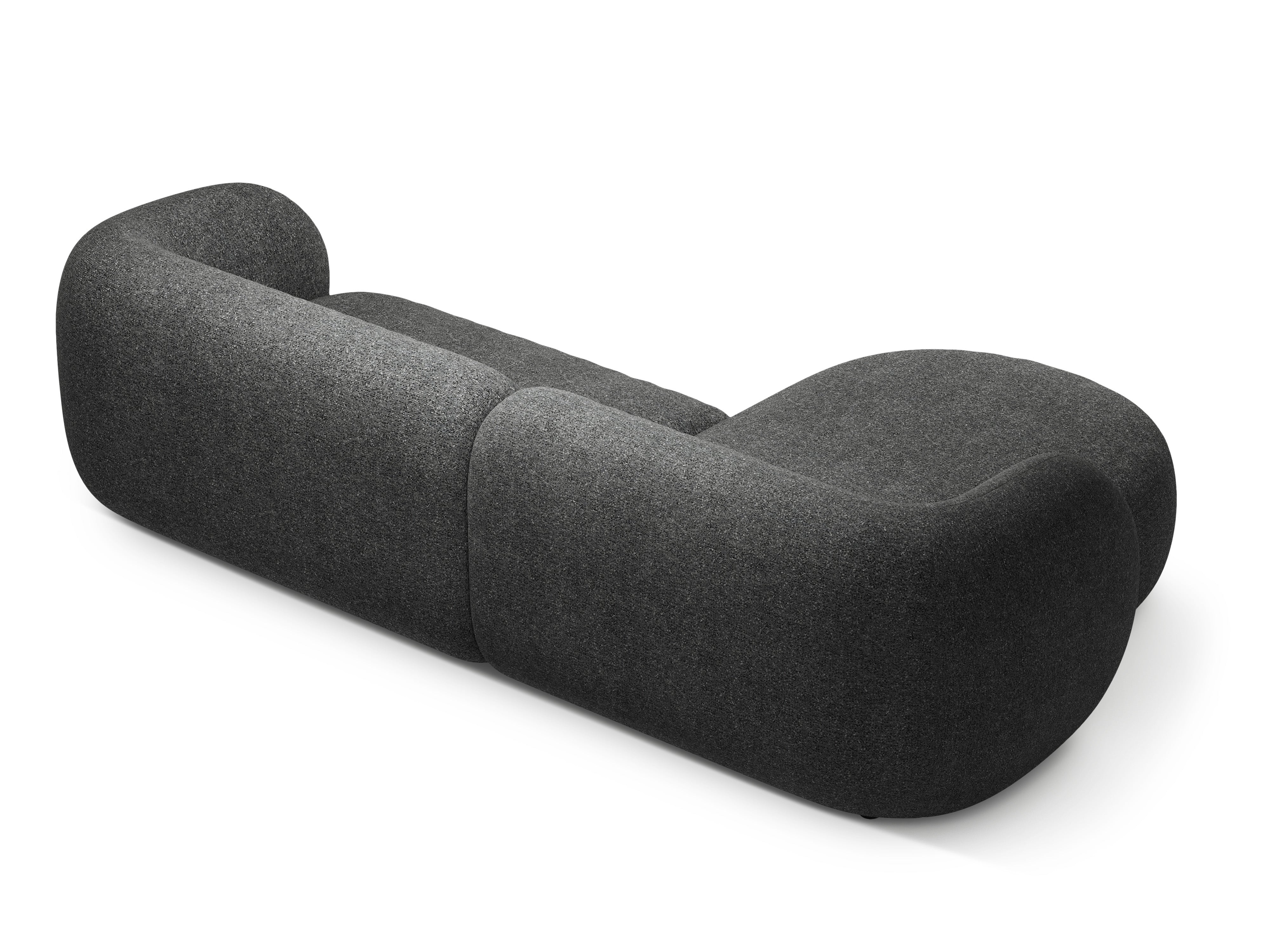 Links loungebank 3-zits KATE donkergrijs gemêleerd