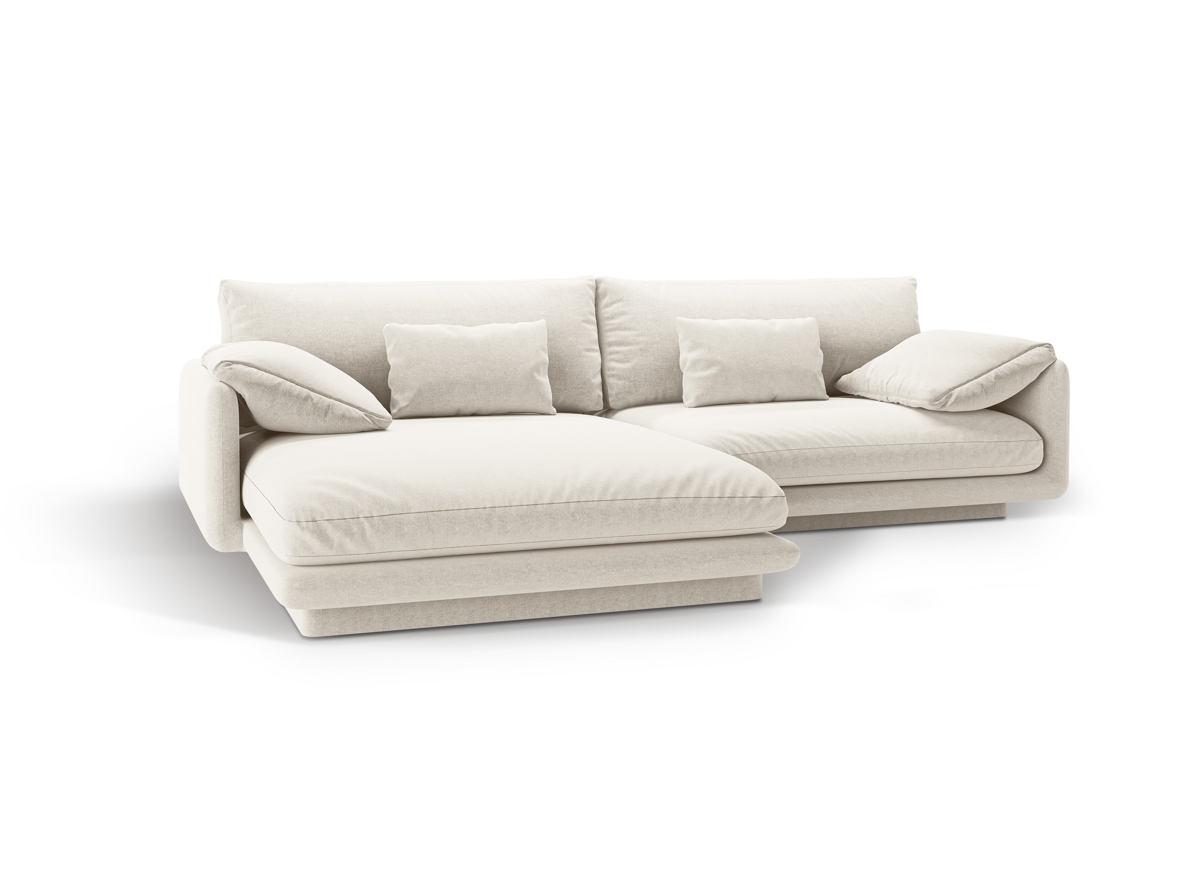 Links hoekbank voor 4 personen TORINO ivoorkleurig