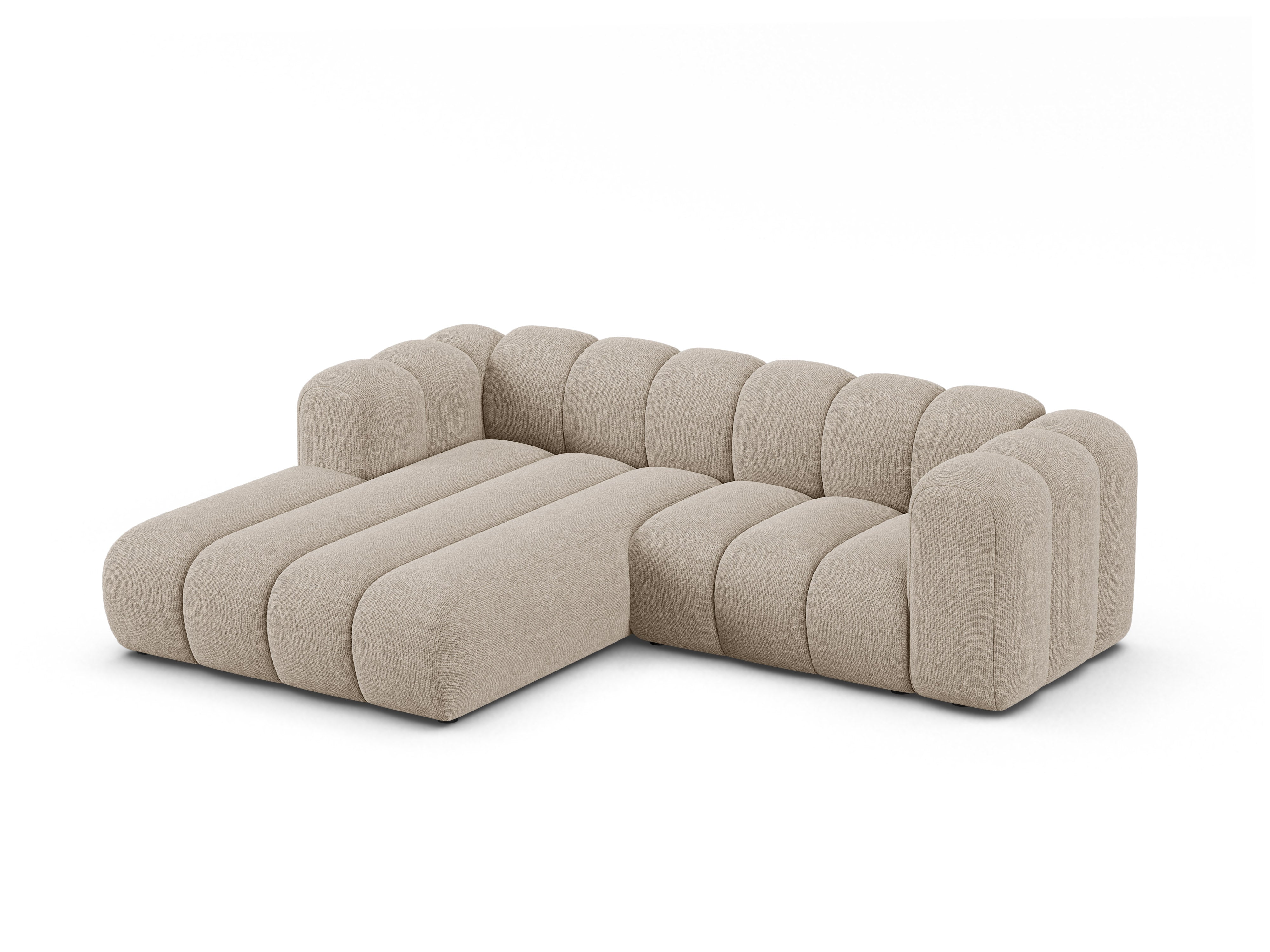 Beige LUPINE linksdraaiende 3-zits hoekbank van szenil