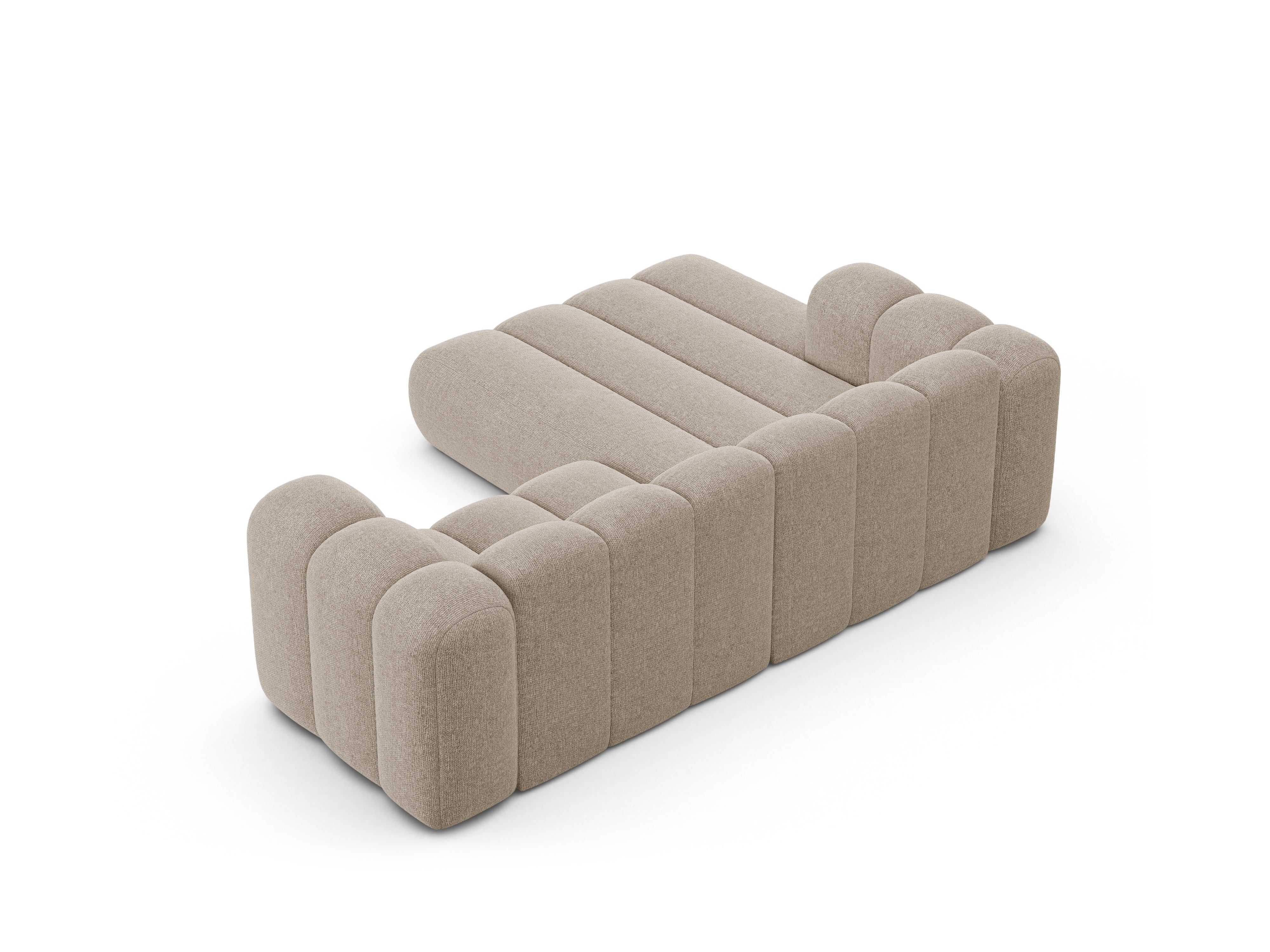 Beige LUPINE linksdraaiende 3-zits hoekbank van szenil