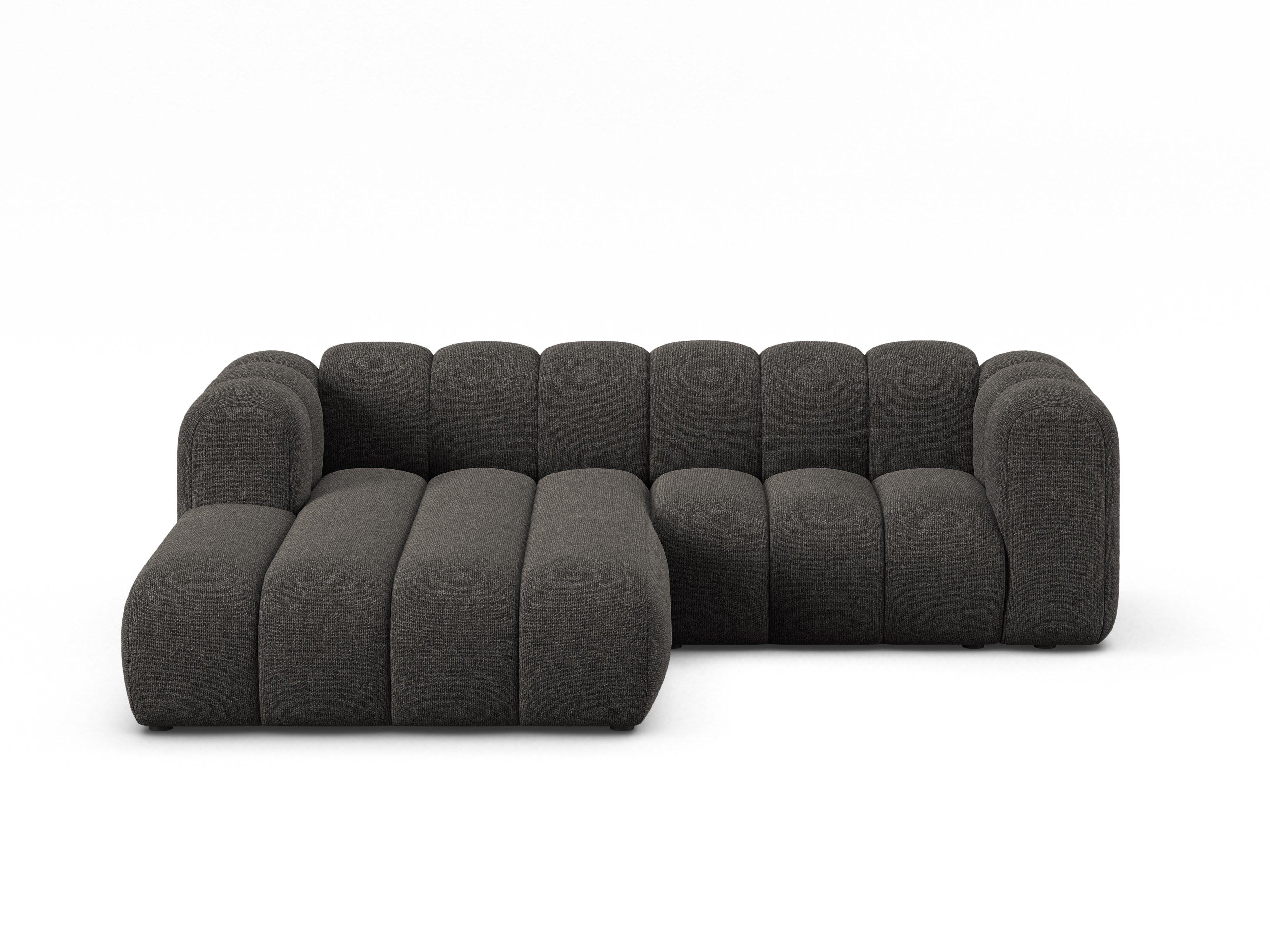 3-sitziger linker Ecksofa LUPINE graues Chenille