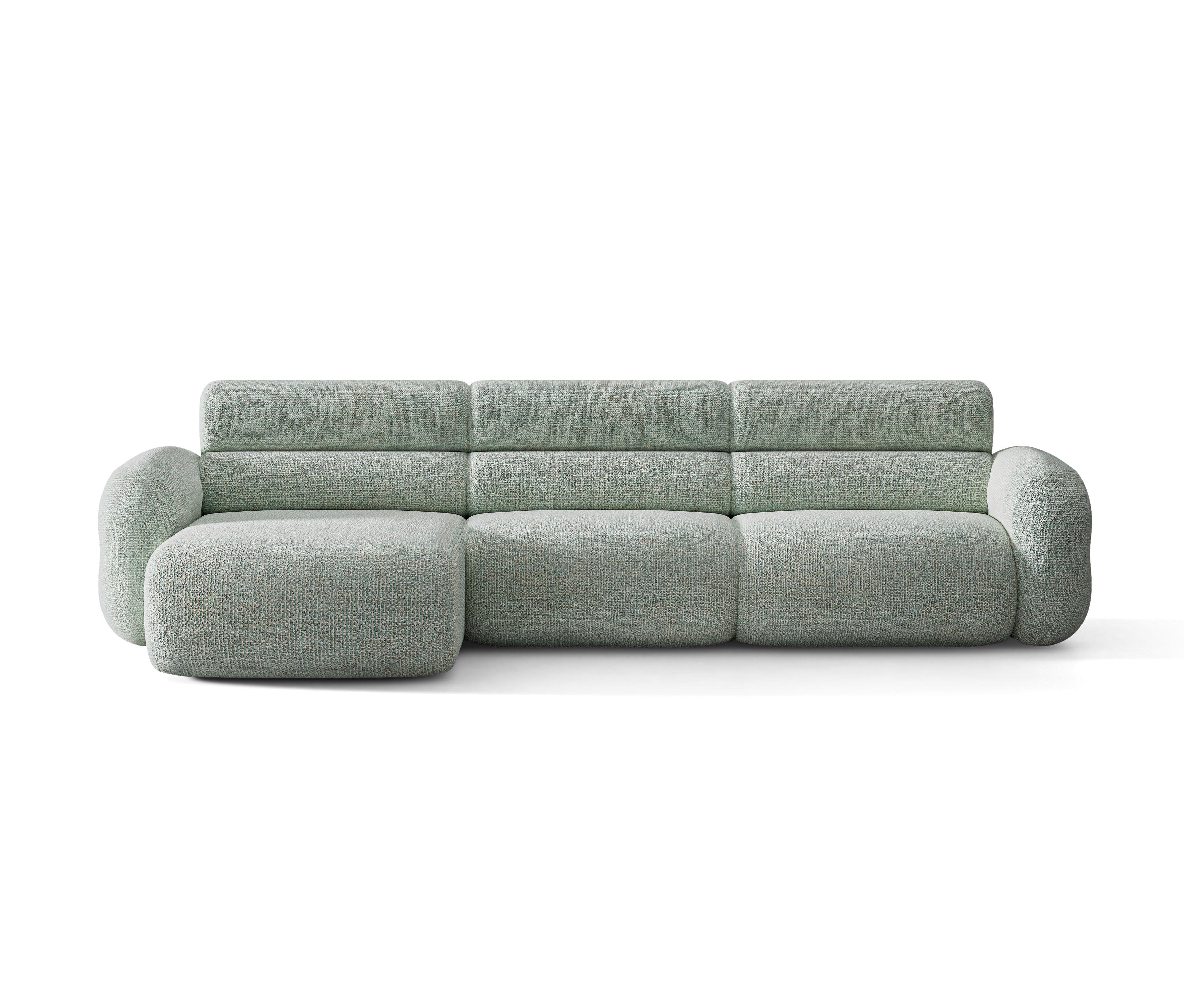 Linker NEO hoekbank in blauwe melange