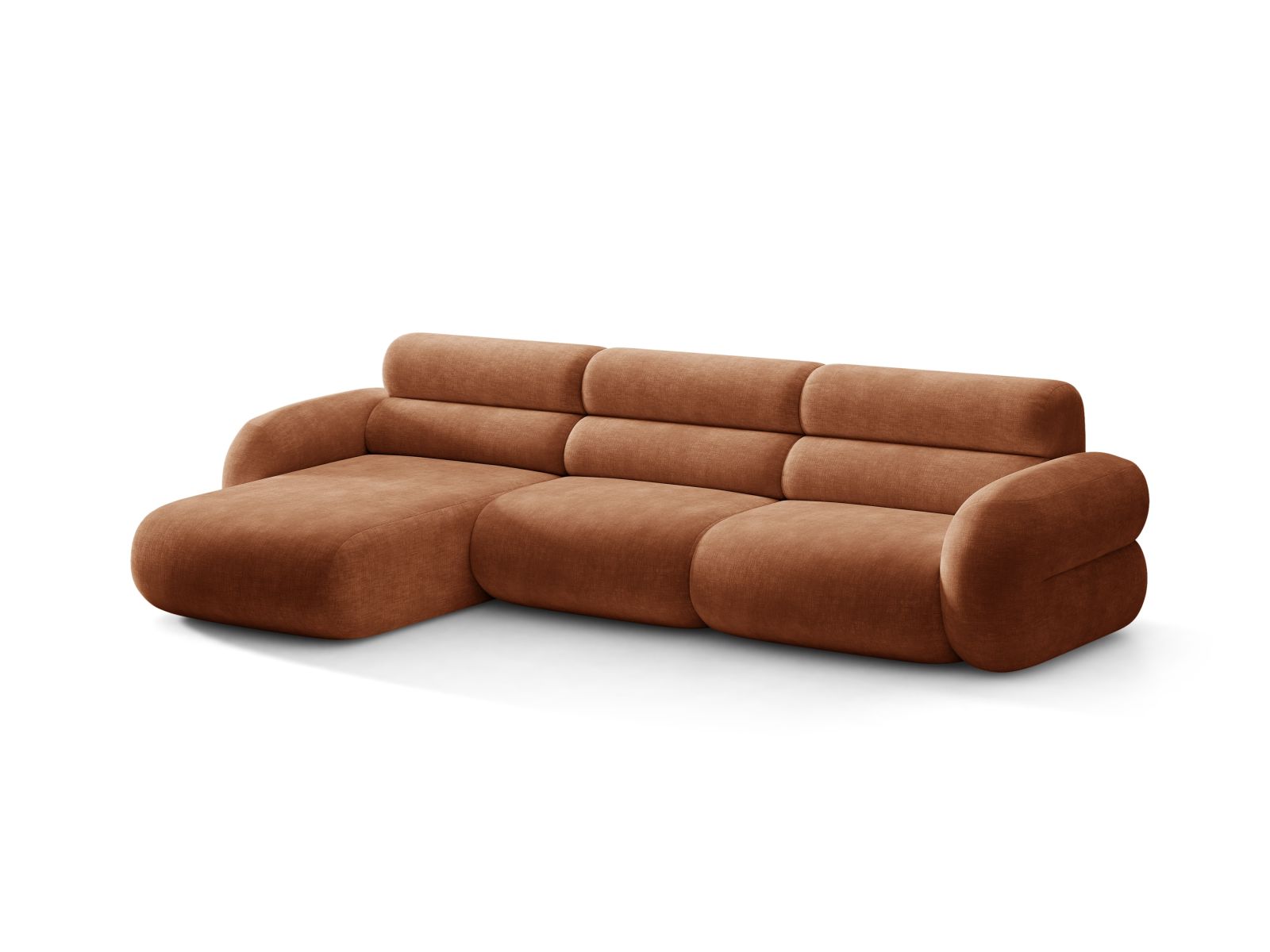 Linker hoekbank NEO in baksteen chenille