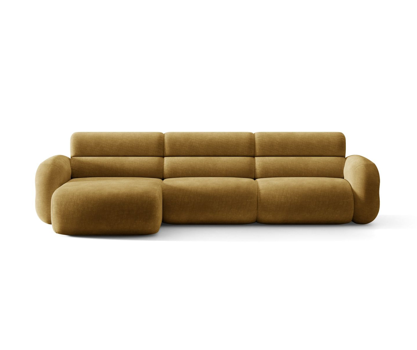 Linker NEO hoekbank in mosterdkleurige chenille