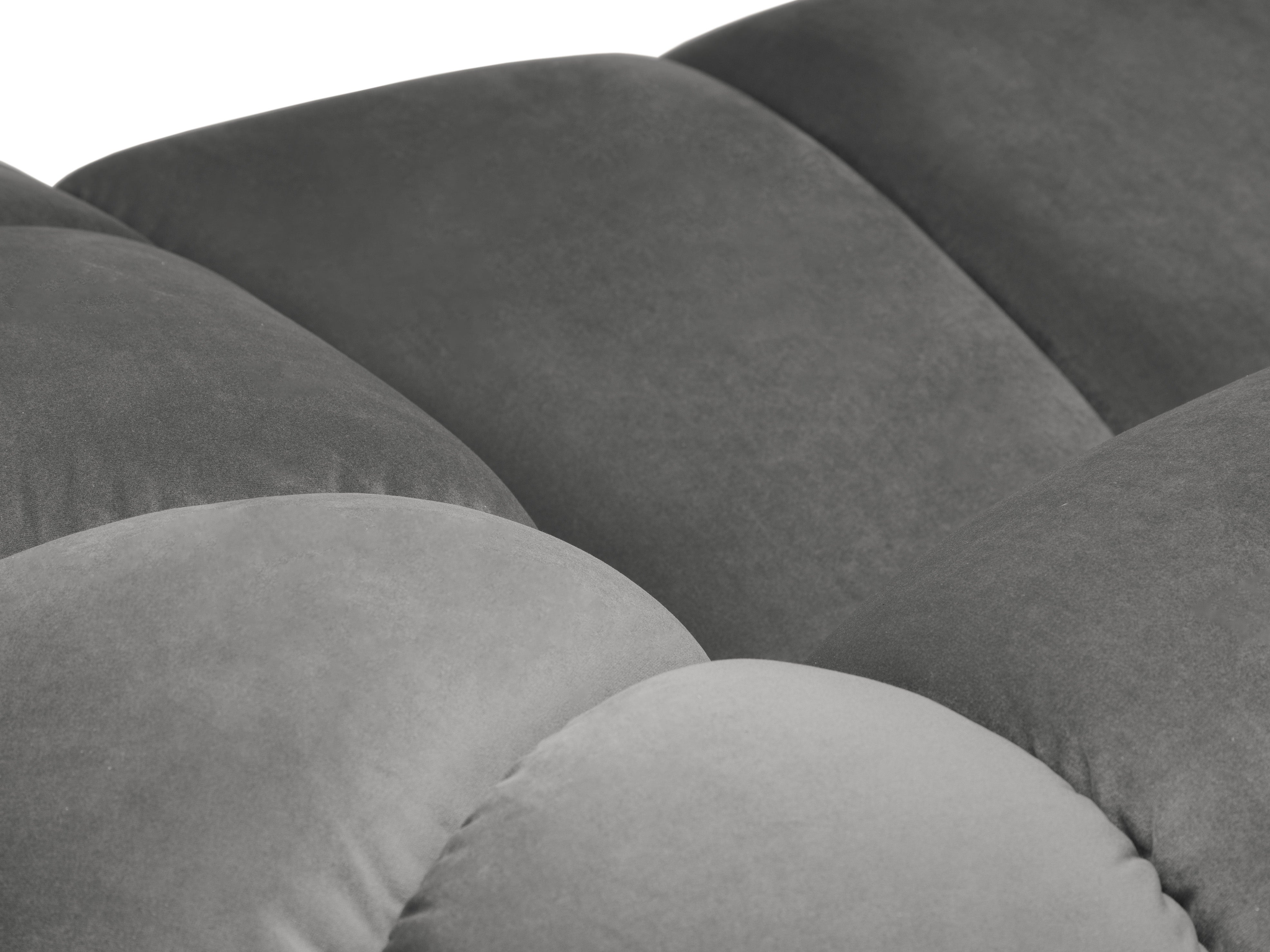 Gray left-facing velvet corner sofa for 4 people DIANA
