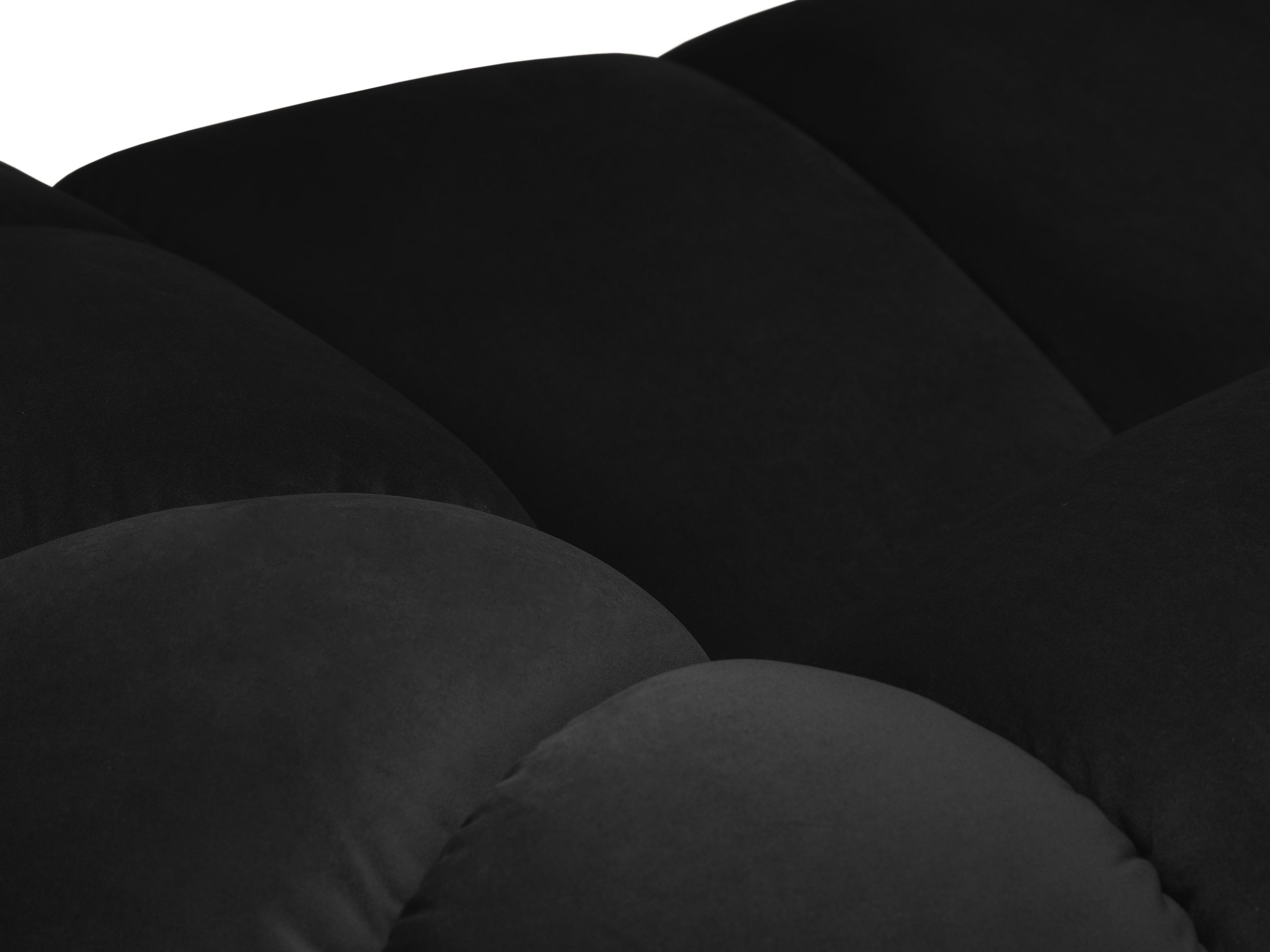 Fluwelen hoekbank voor 4 personen, links, DIANA, zwart