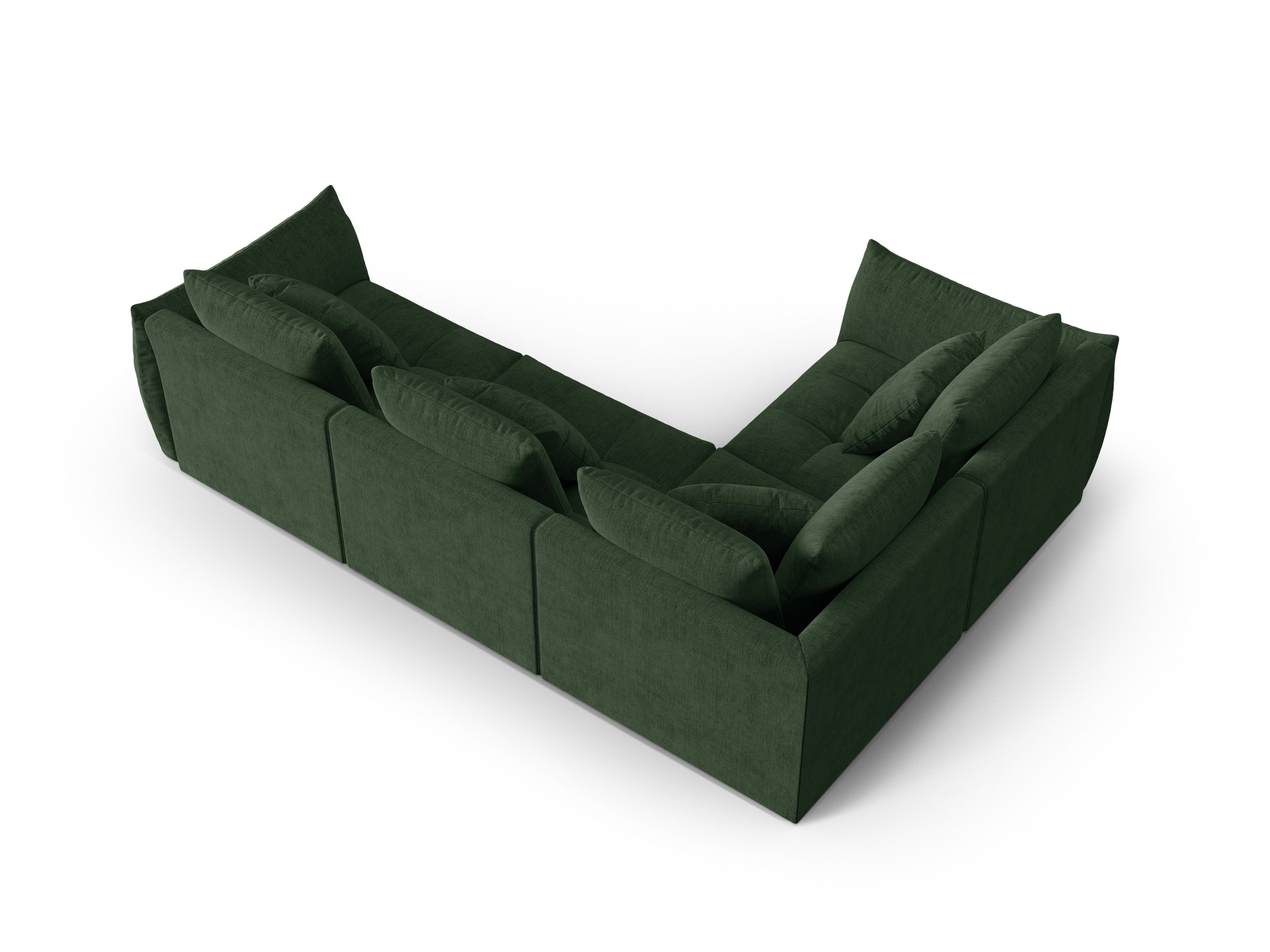 Modulaire 3-zits hoekbank links BLOOM groene chenille