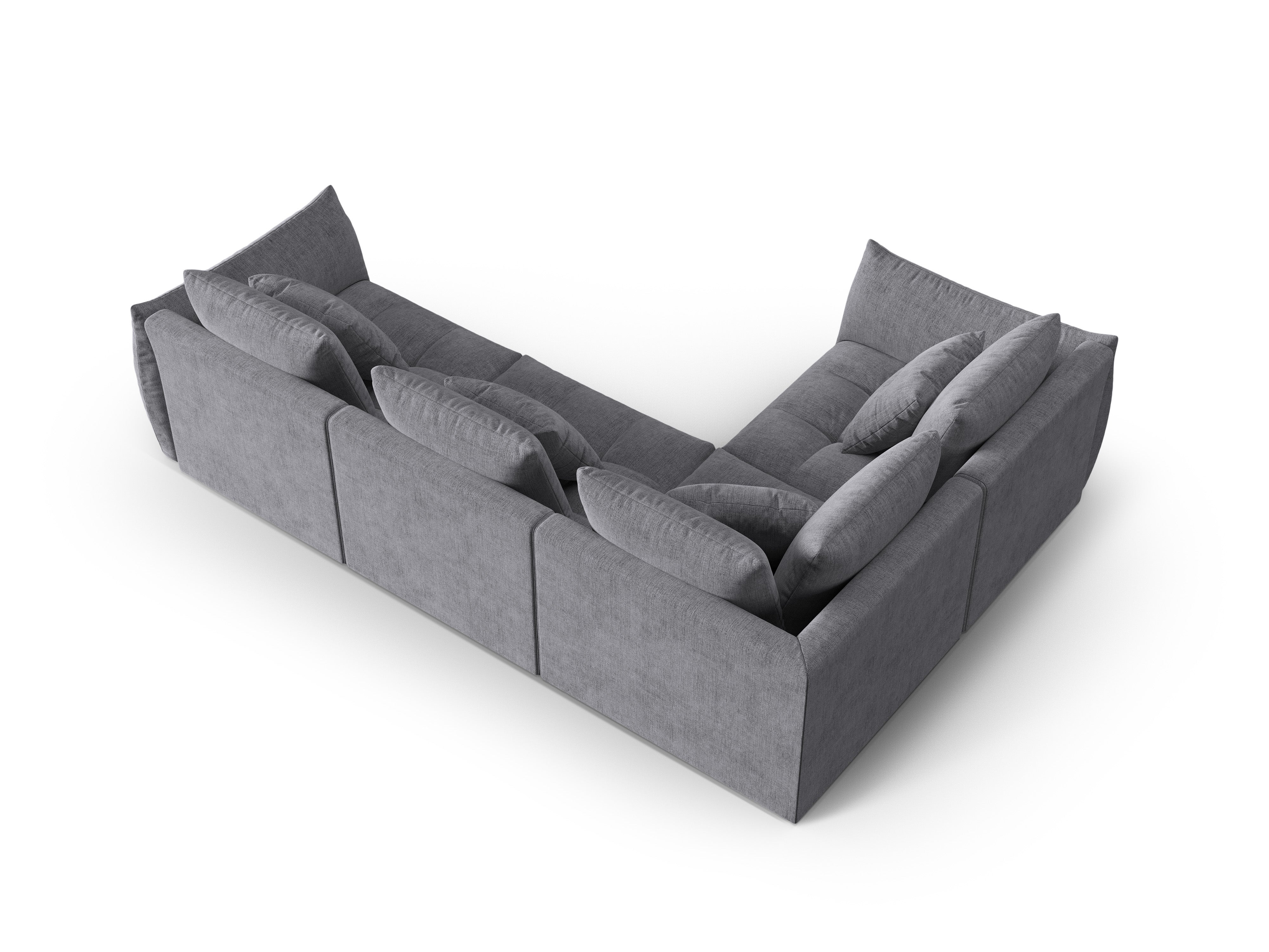 Modulares 3-Sitzer-Ecksofa links BLOOM graues Chenille