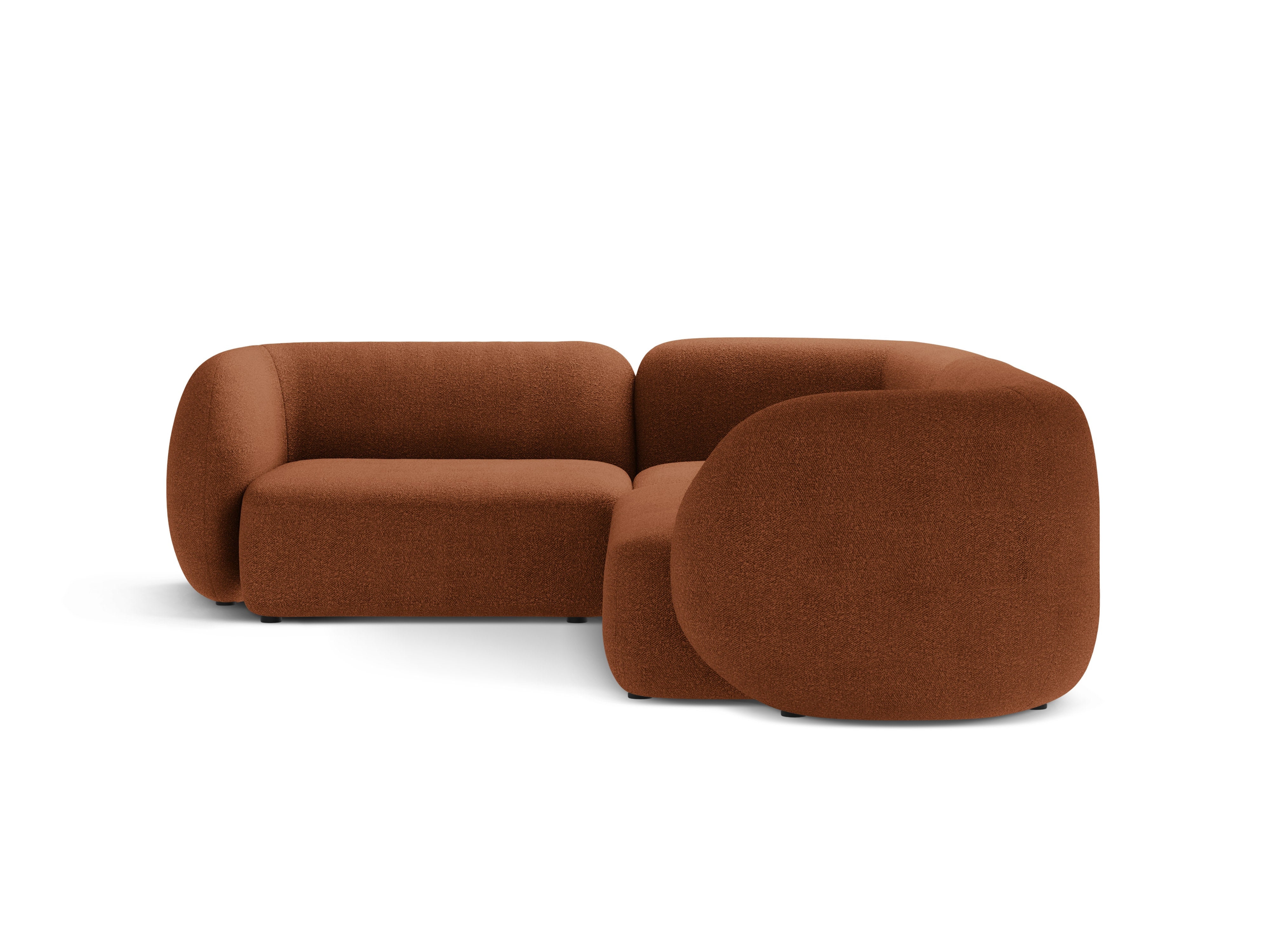 Linksseitiges 4-Sitzer-Sofa KATE terracotta Boucle