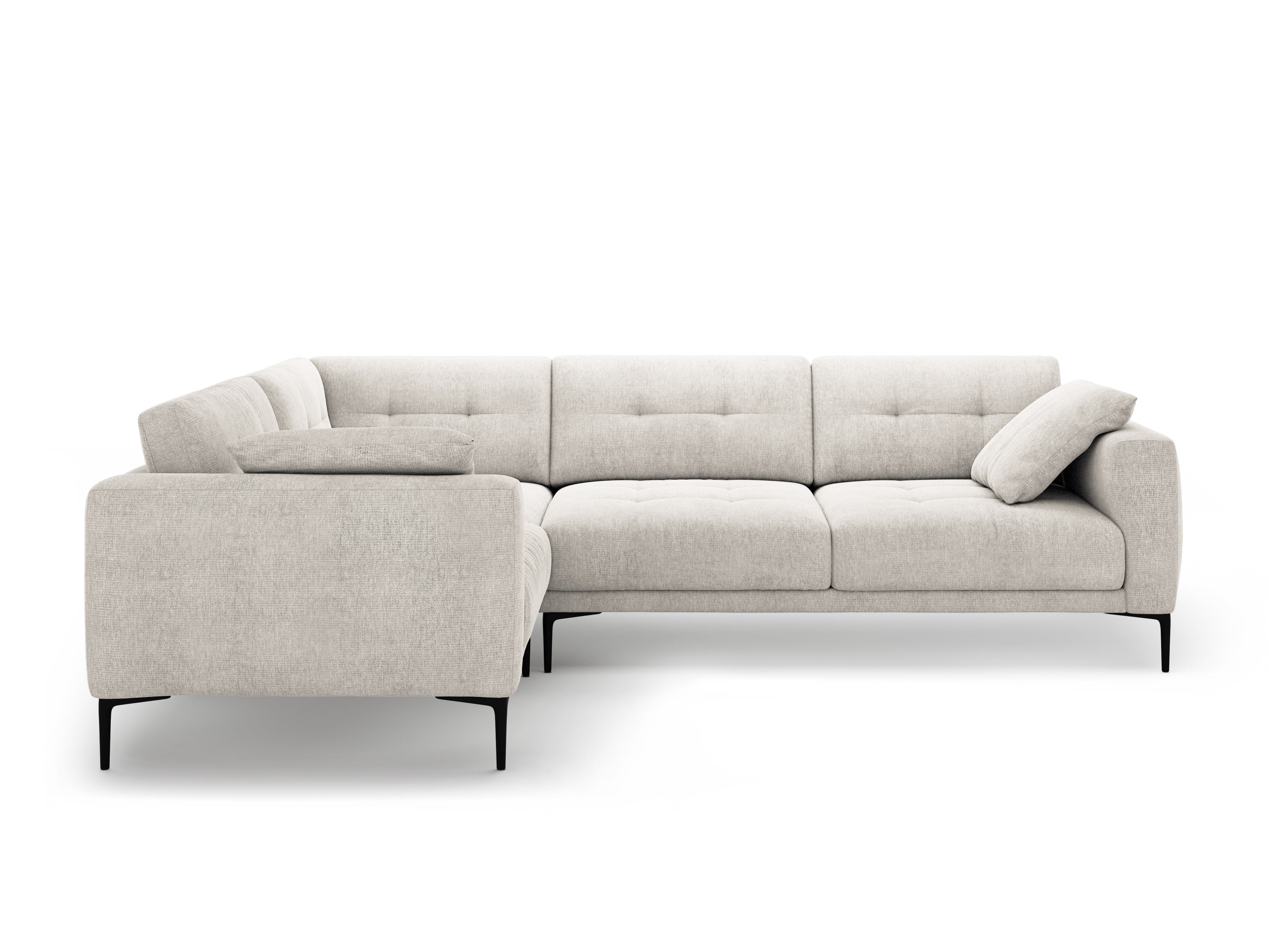 Left-facing L-shaped corner sofa BEMY beige chenille