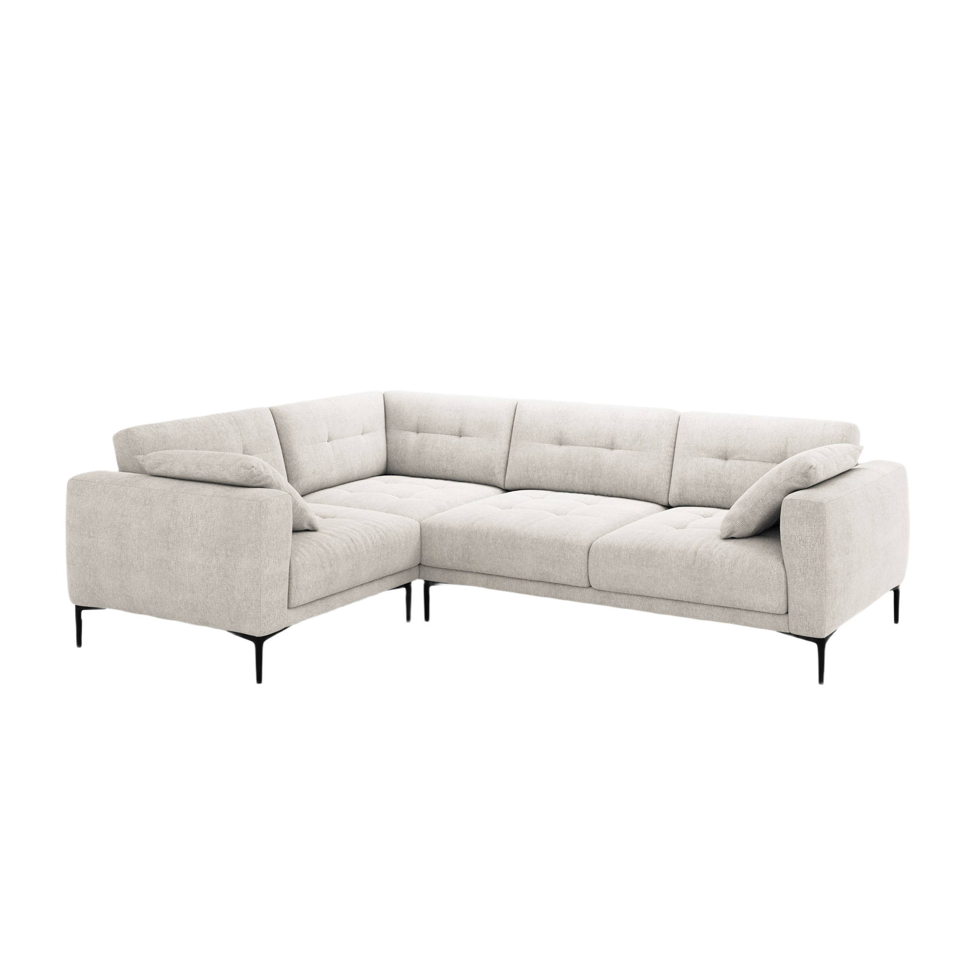 Left-facing L-shaped corner sofa BEMY beige chenille