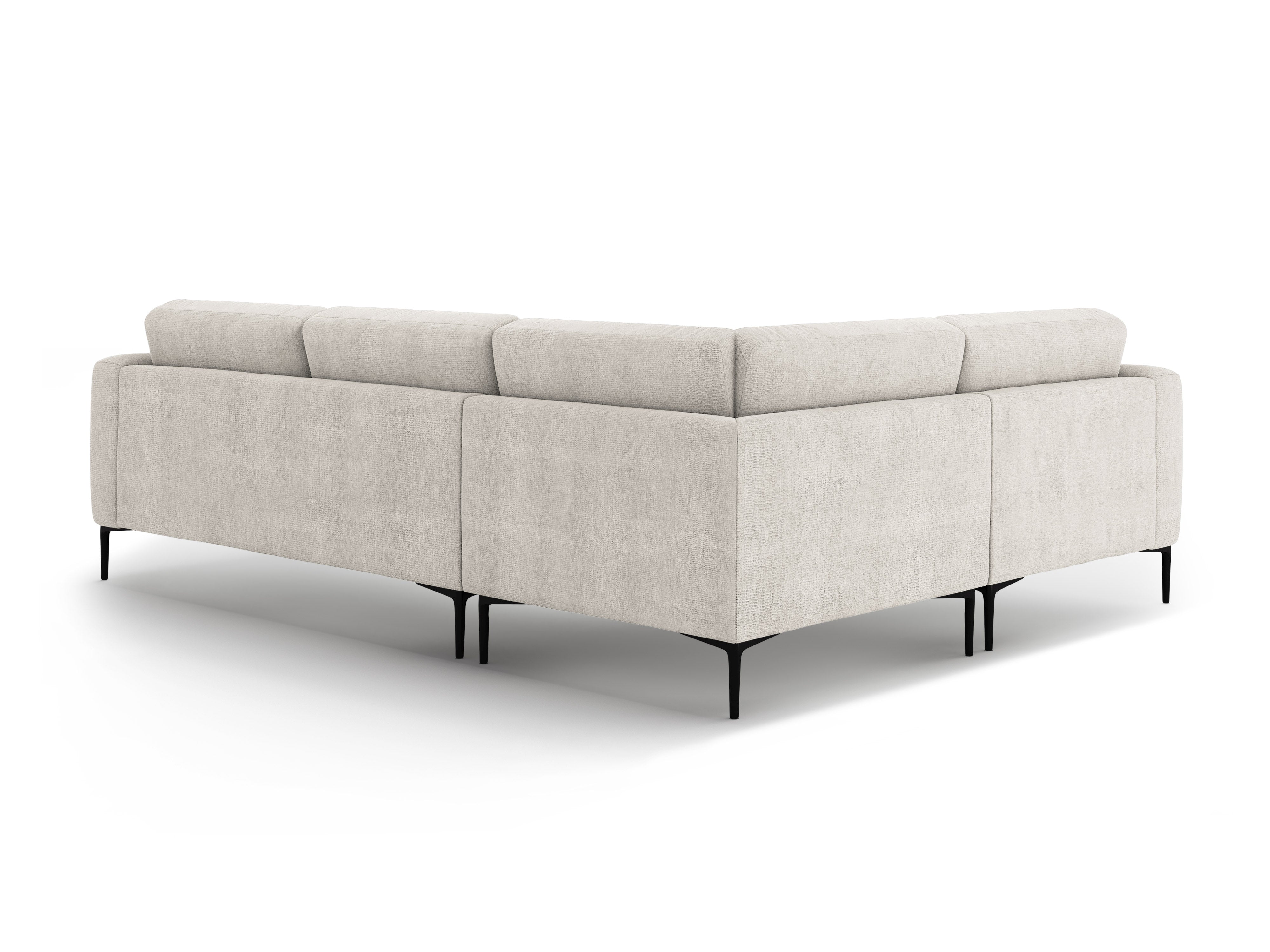 Left-facing L-shaped corner sofa BEMY beige chenille