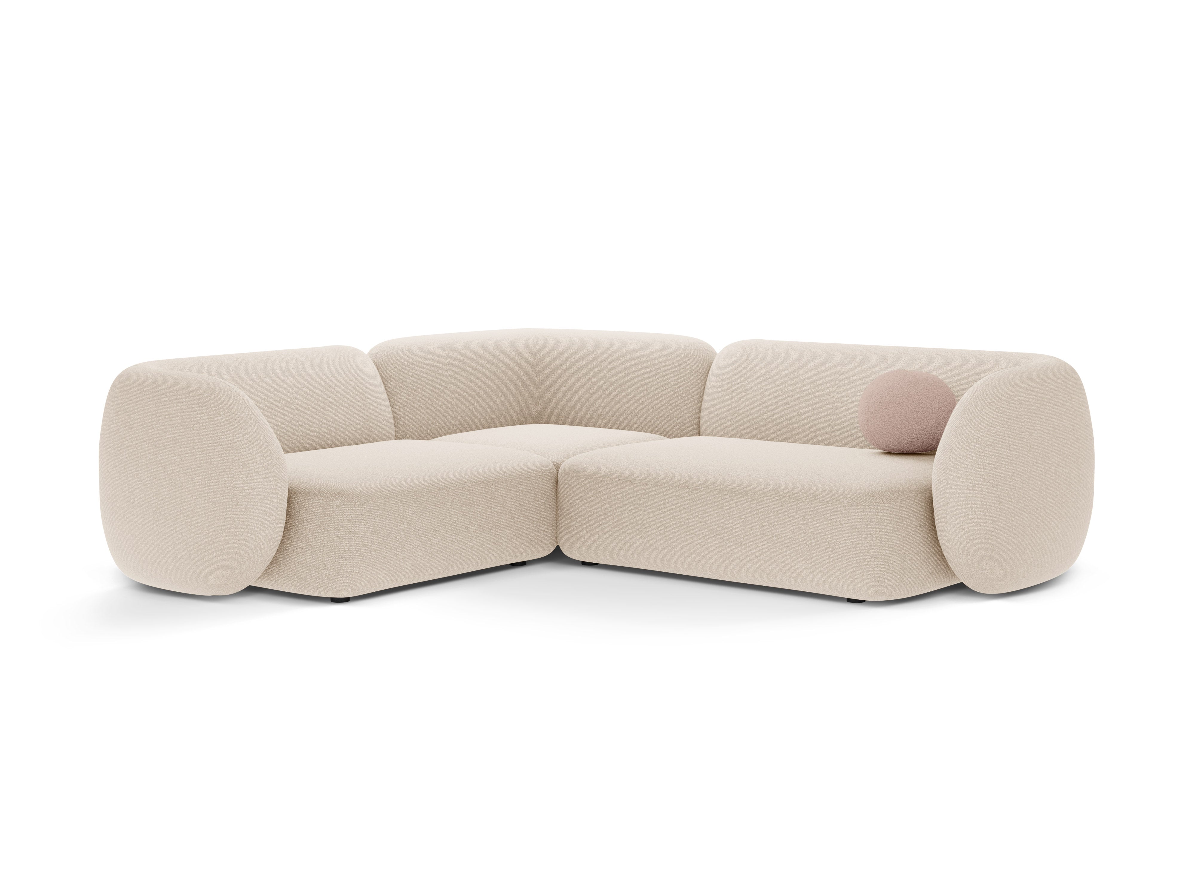 Links hoekbank voor 4 personen KATE lichtbeige melange