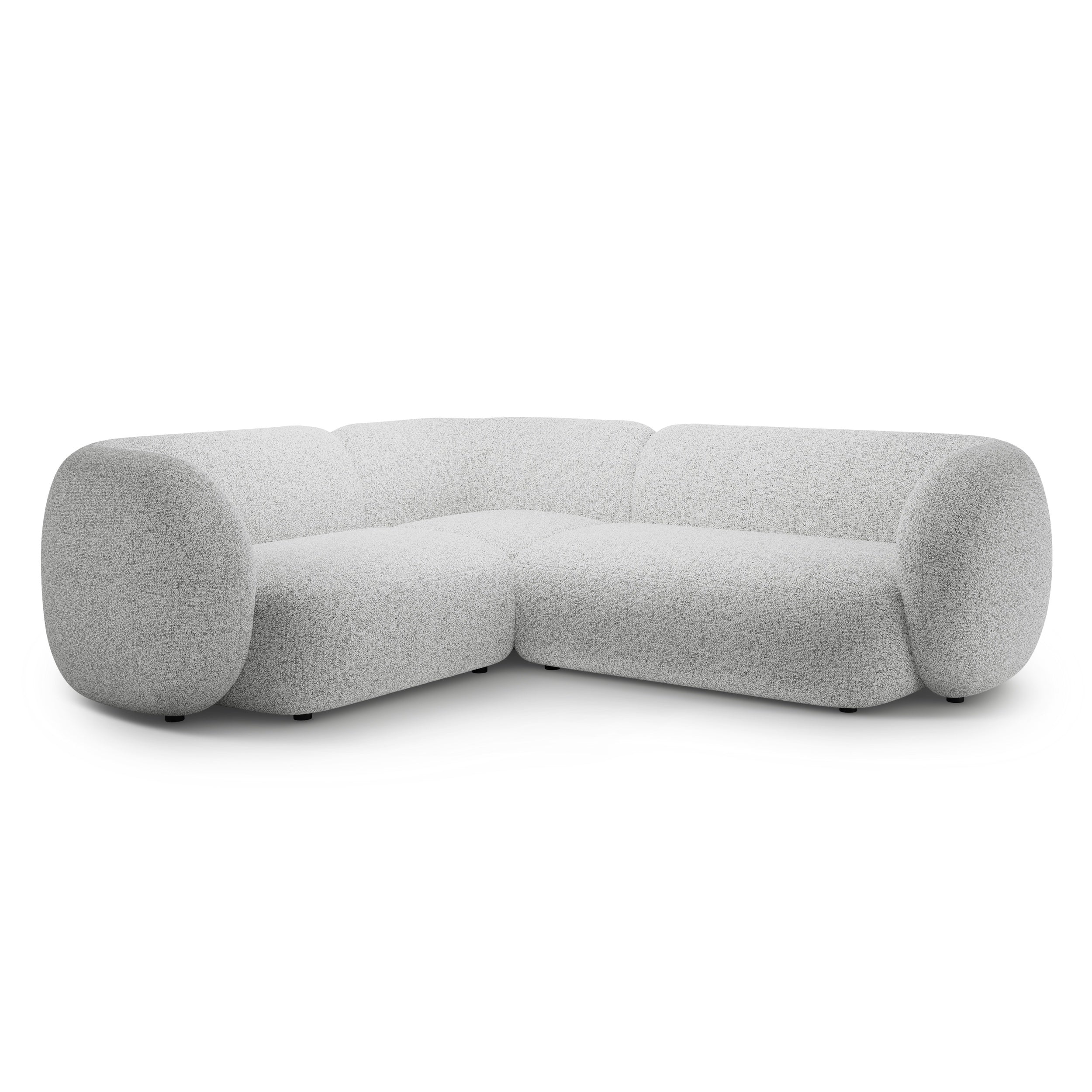Linksseitiges 4-Sitzer-Sofa KATE hellgrau Melange