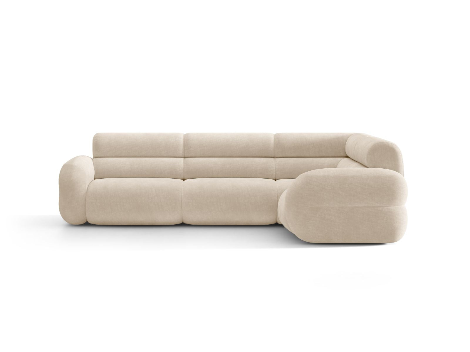 Rechthoekige L-bank rechts NEO lichtbeige chenille
