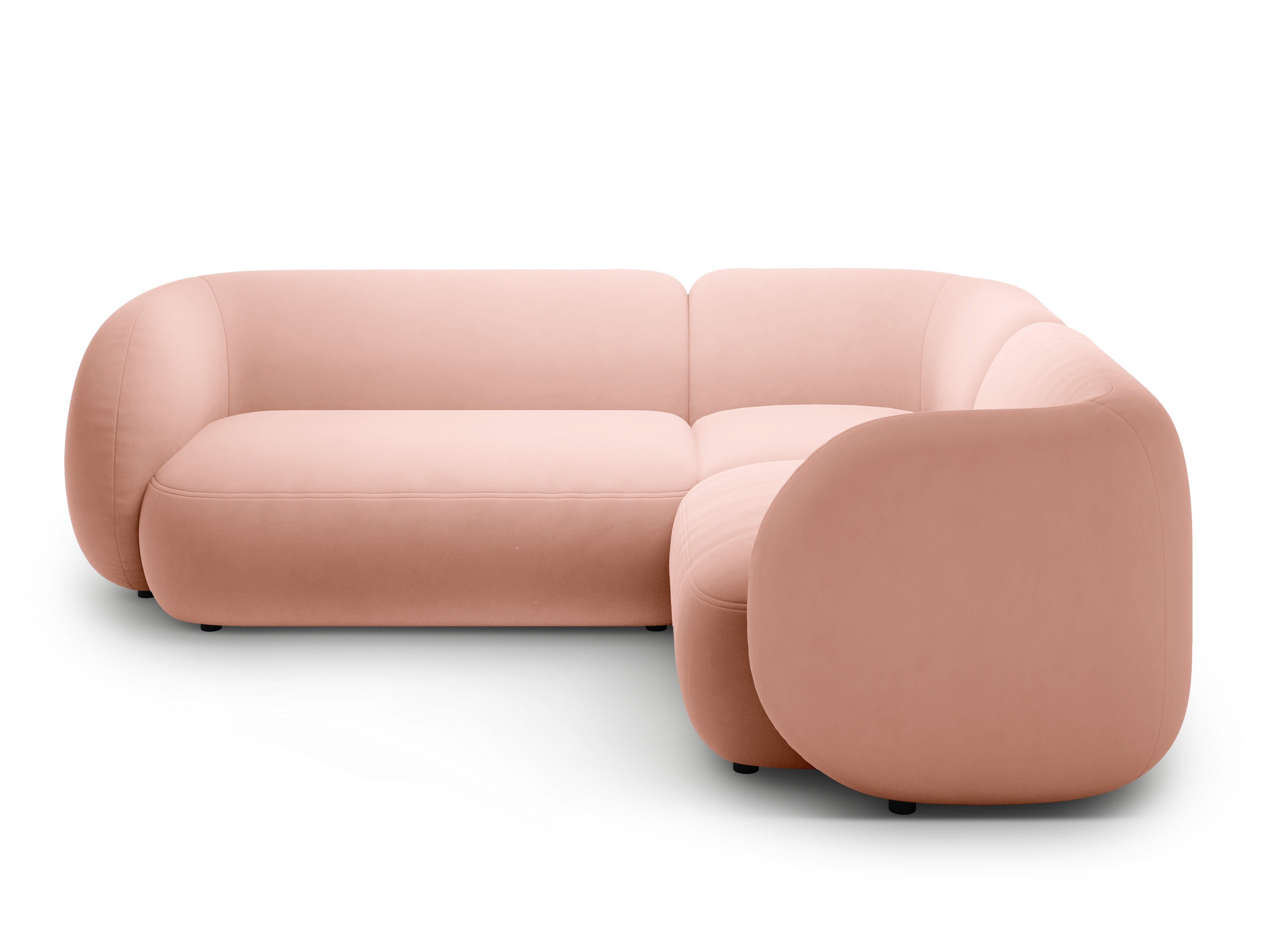 Right-facing velvet corner sofa for 4 people KATE pink