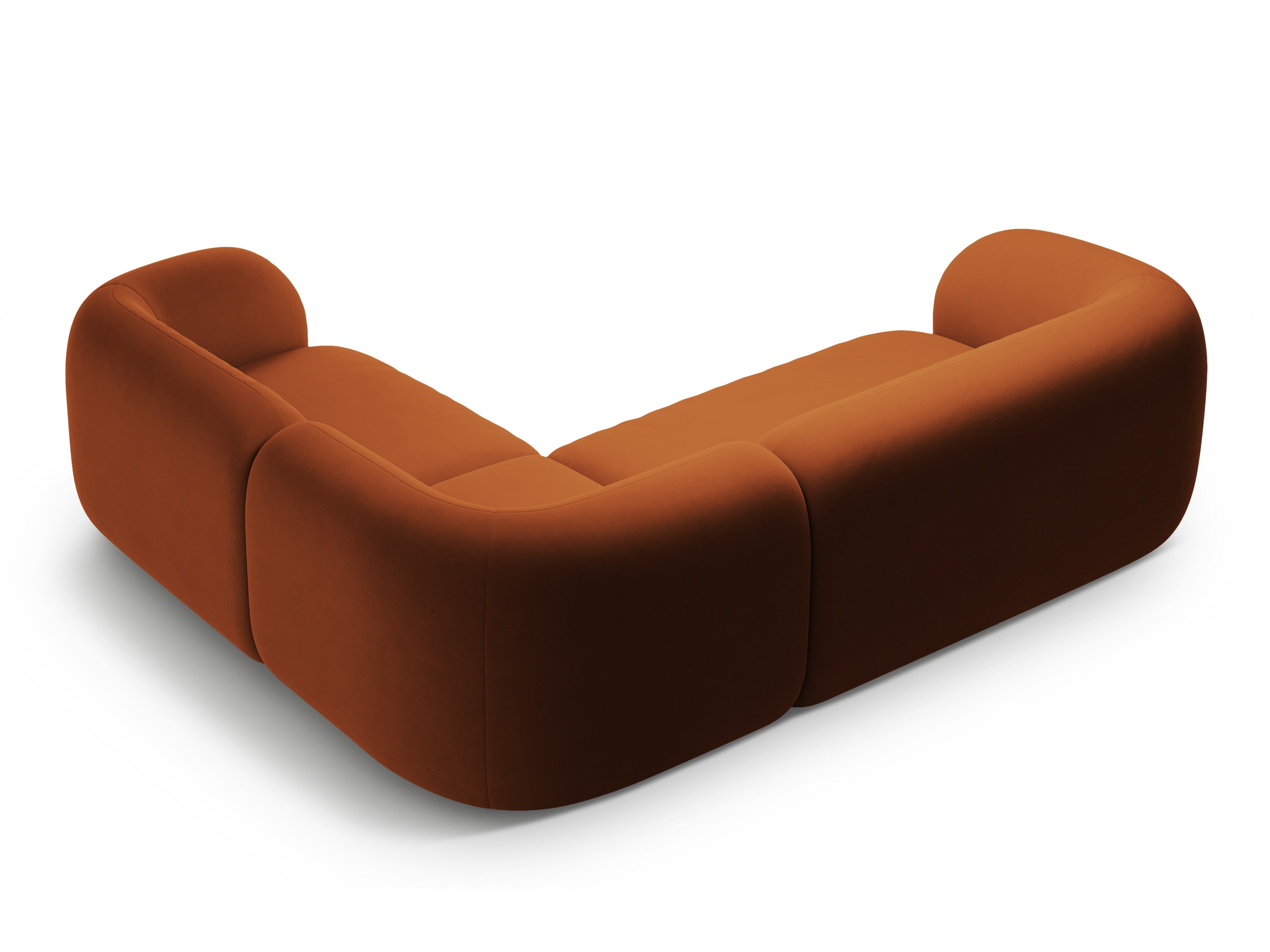 Right-facing velvet corner sofa for 4 people KATE terracotta