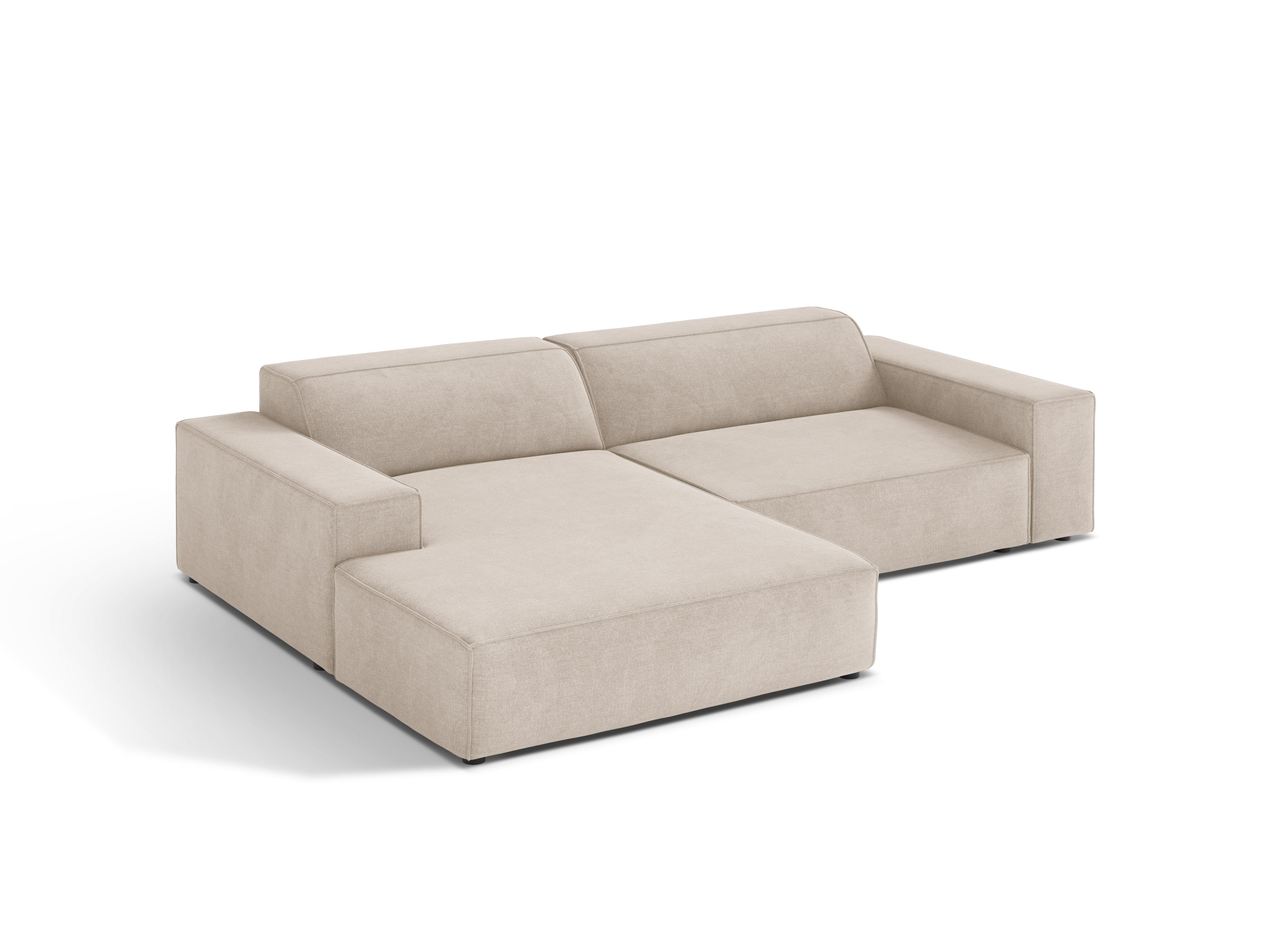 Driezits links hoekbank JODIE in beige tweed