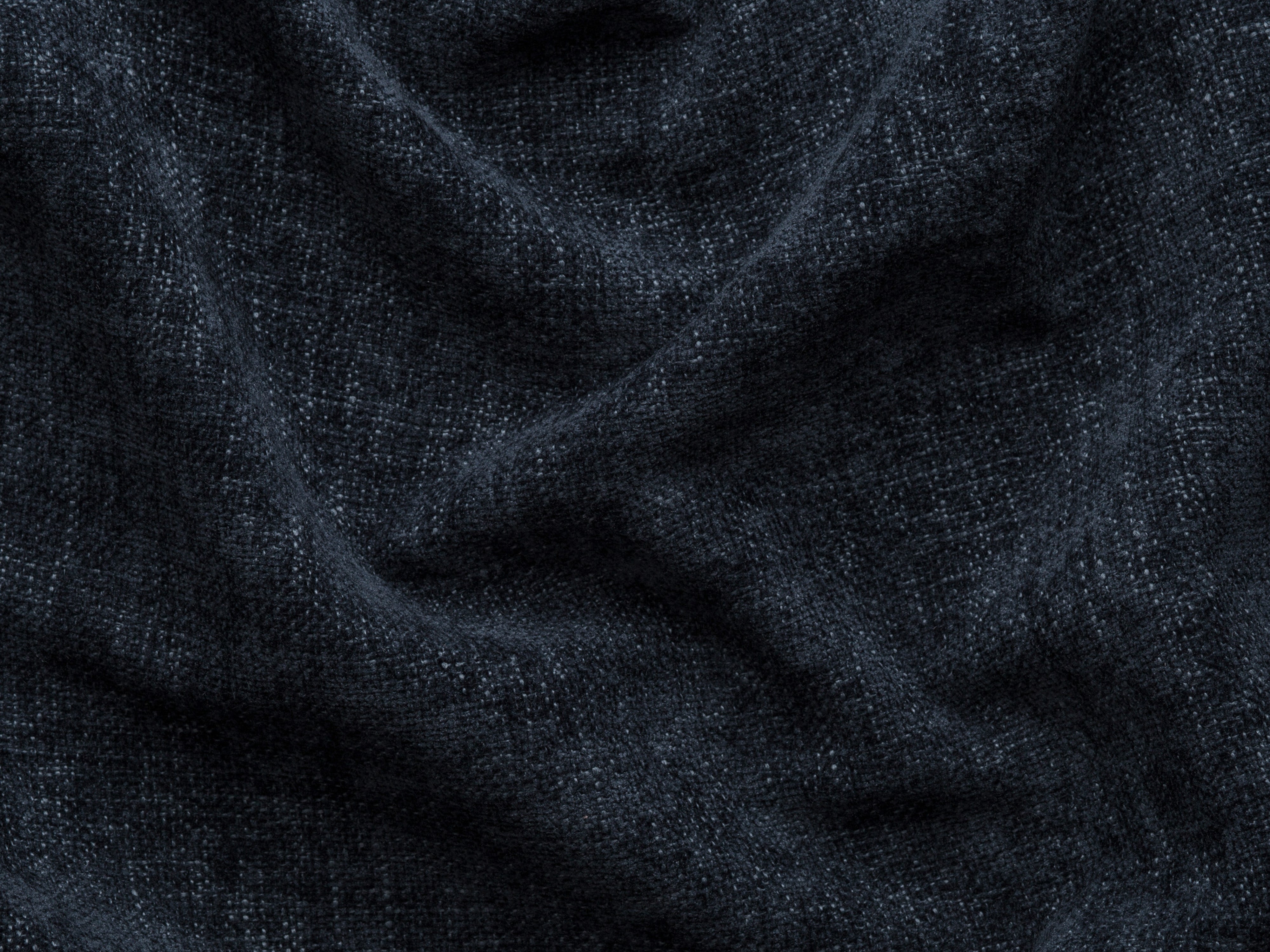 Linker 3-zits hoekbank JODIE in marineblauwe tweed