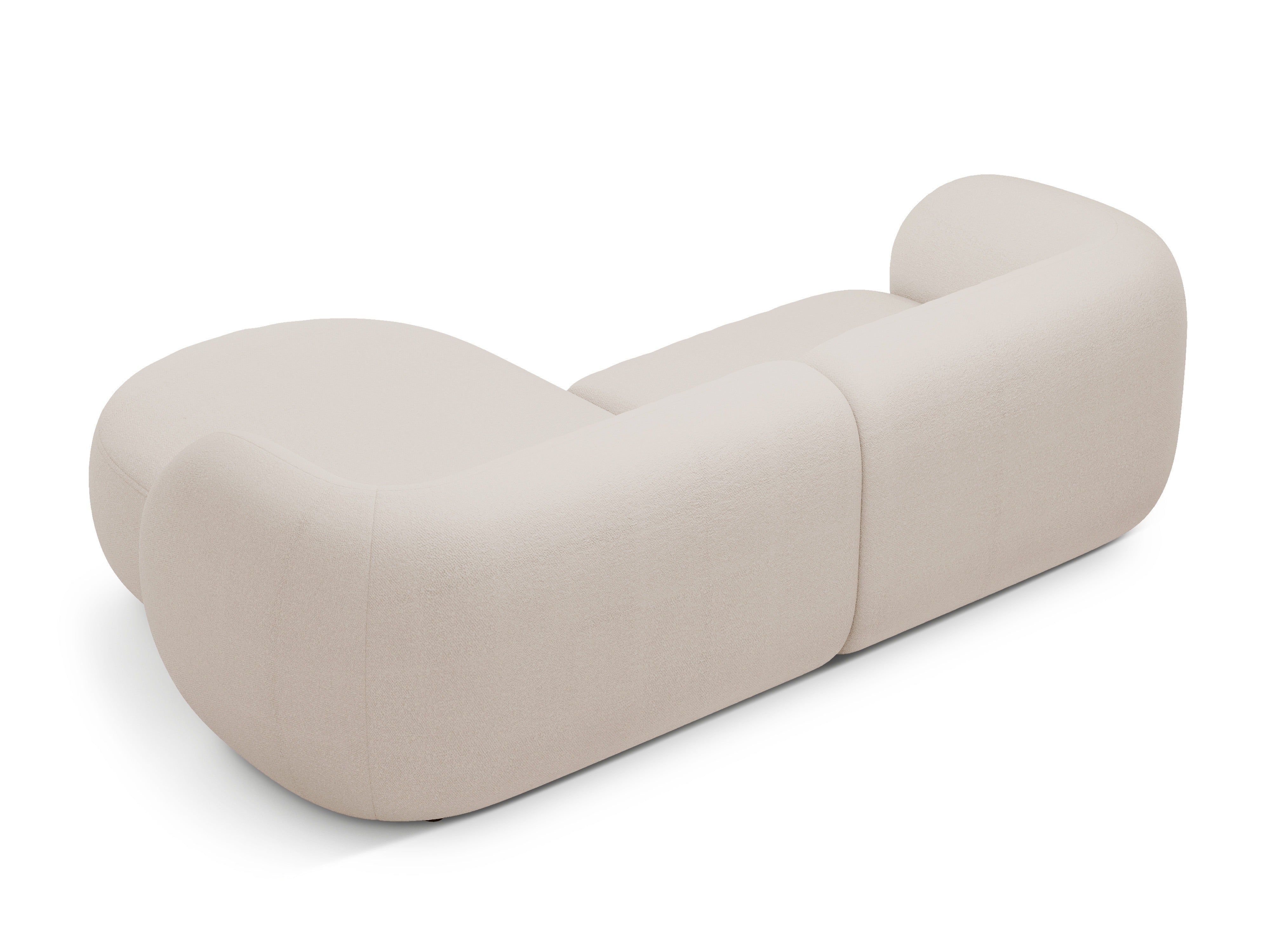 Right-facing 2-seater sofa KATE beige boucle