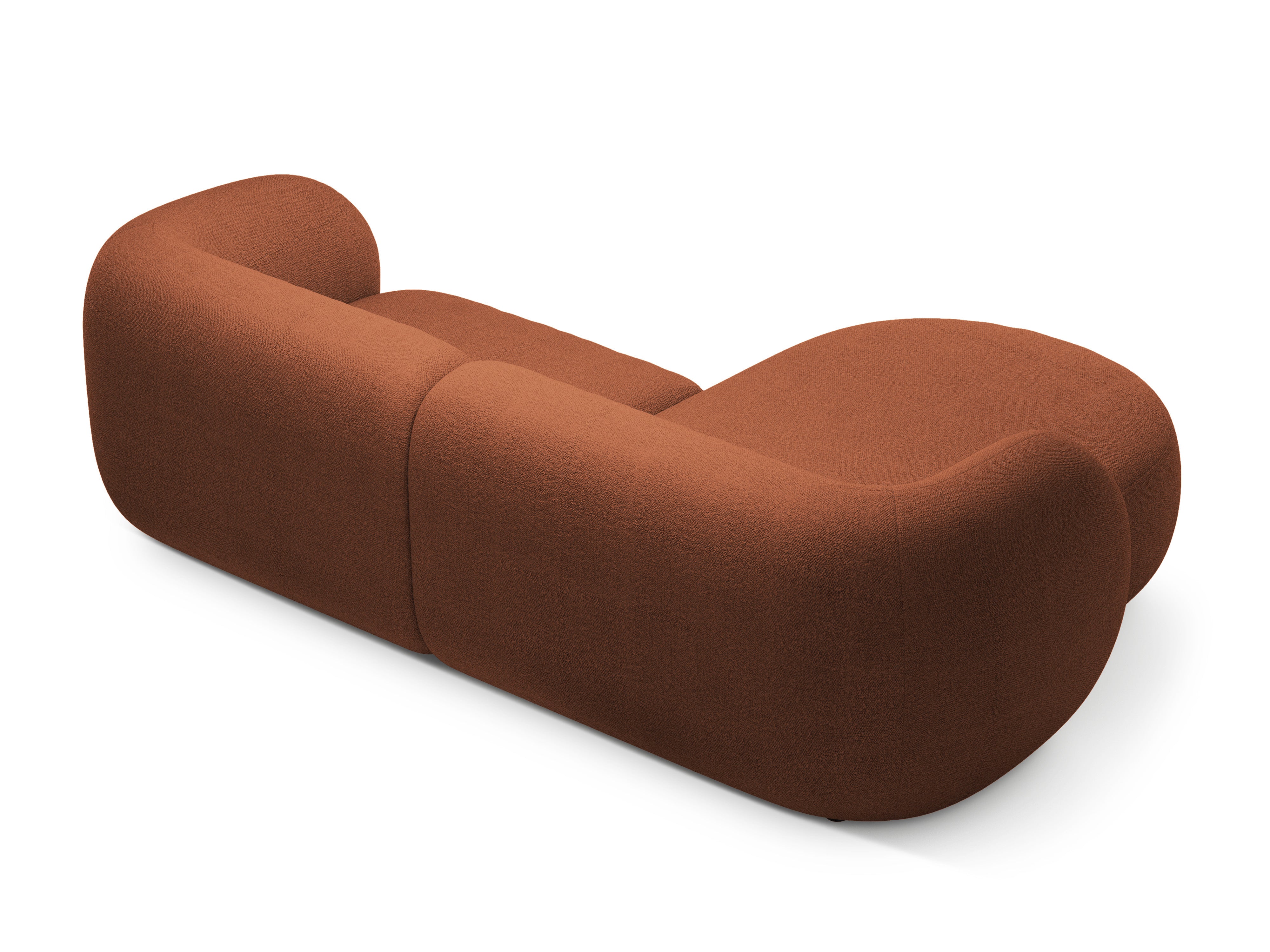 Left-sided 2-seater Corner Sofa KATE terracotta boucle