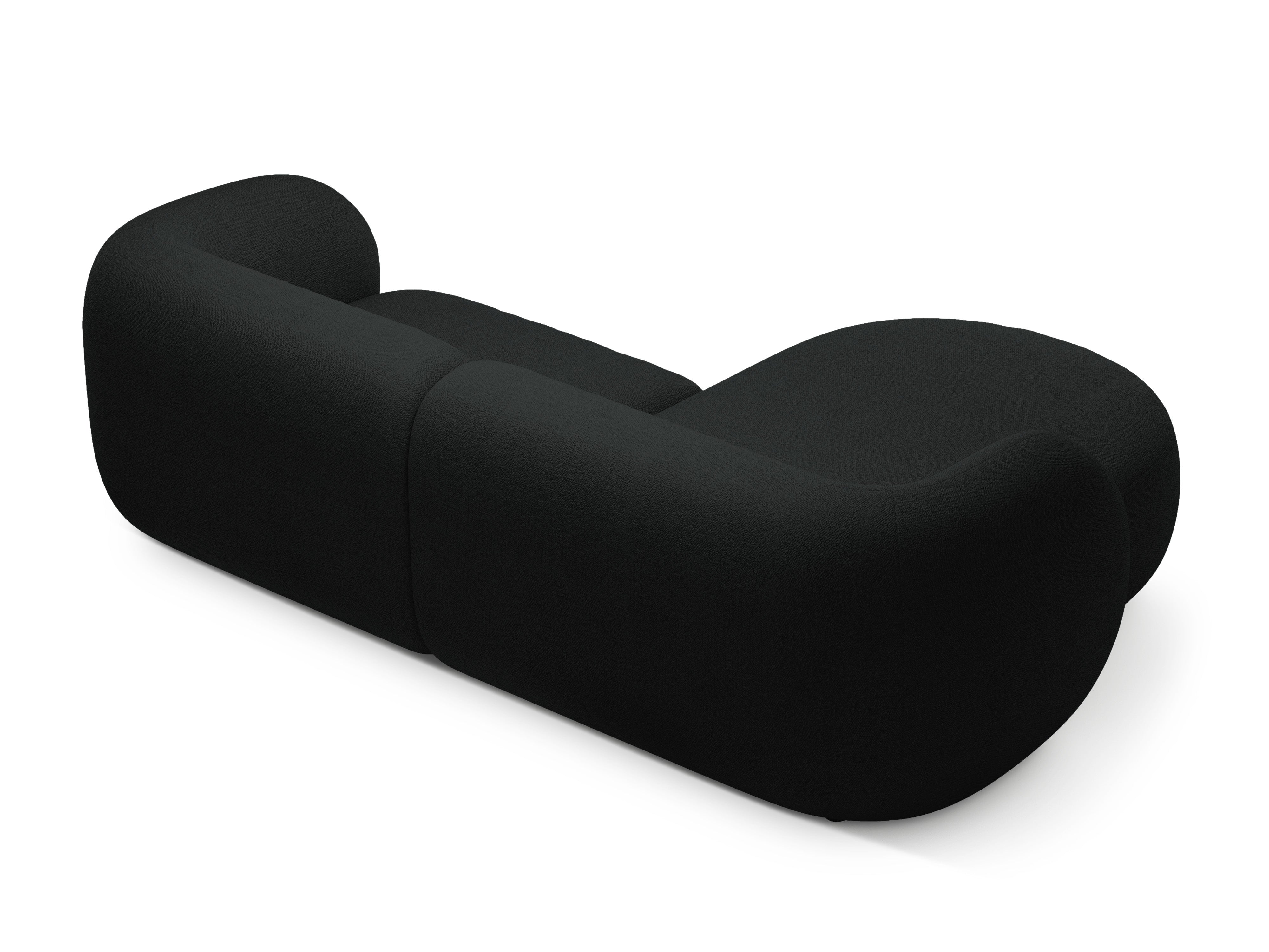 Links hoekbank voor 2 personen KATE zwart boucle