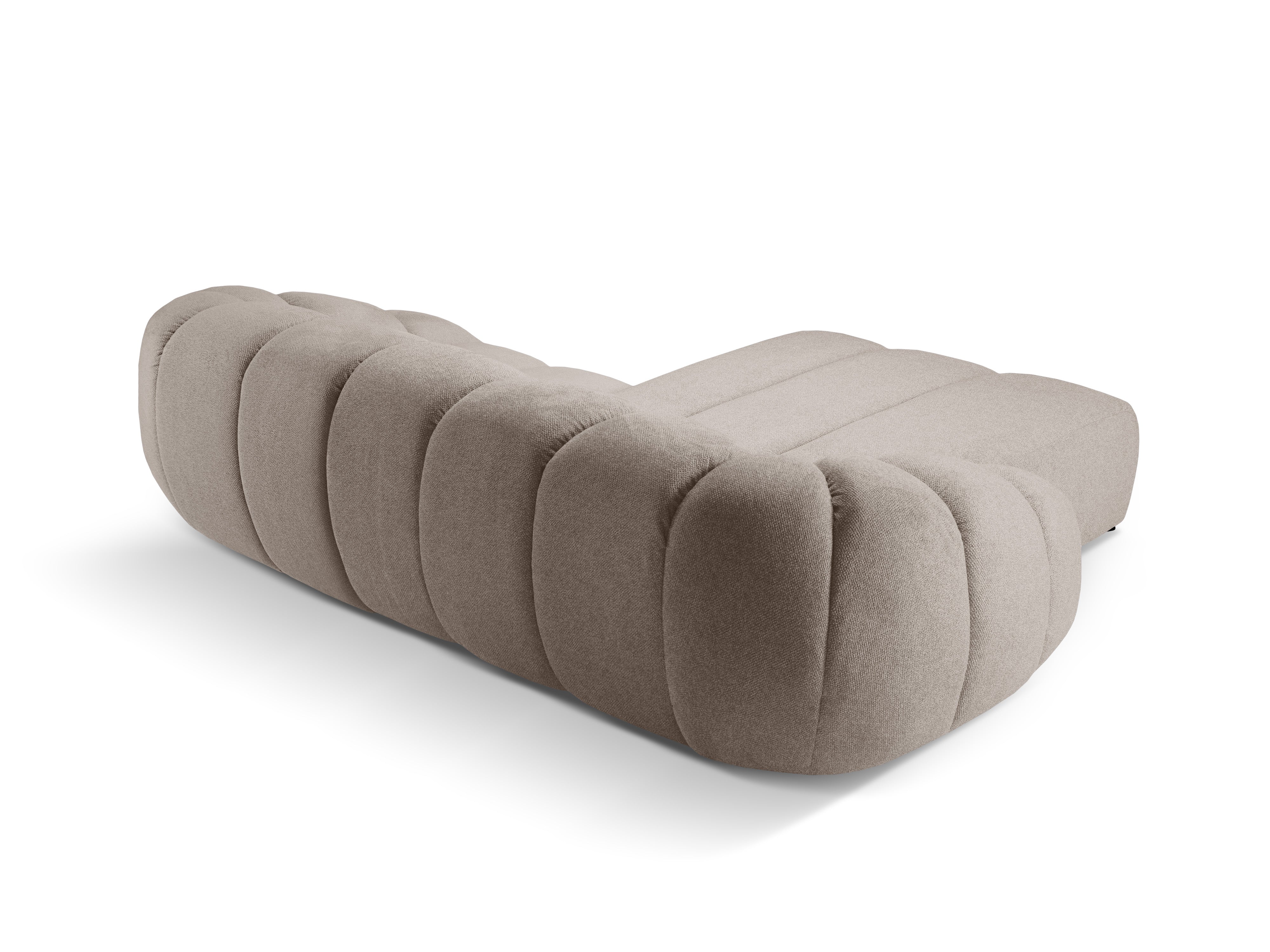 Left-facing 3-seater corner sofa DIANA dark beige chenille