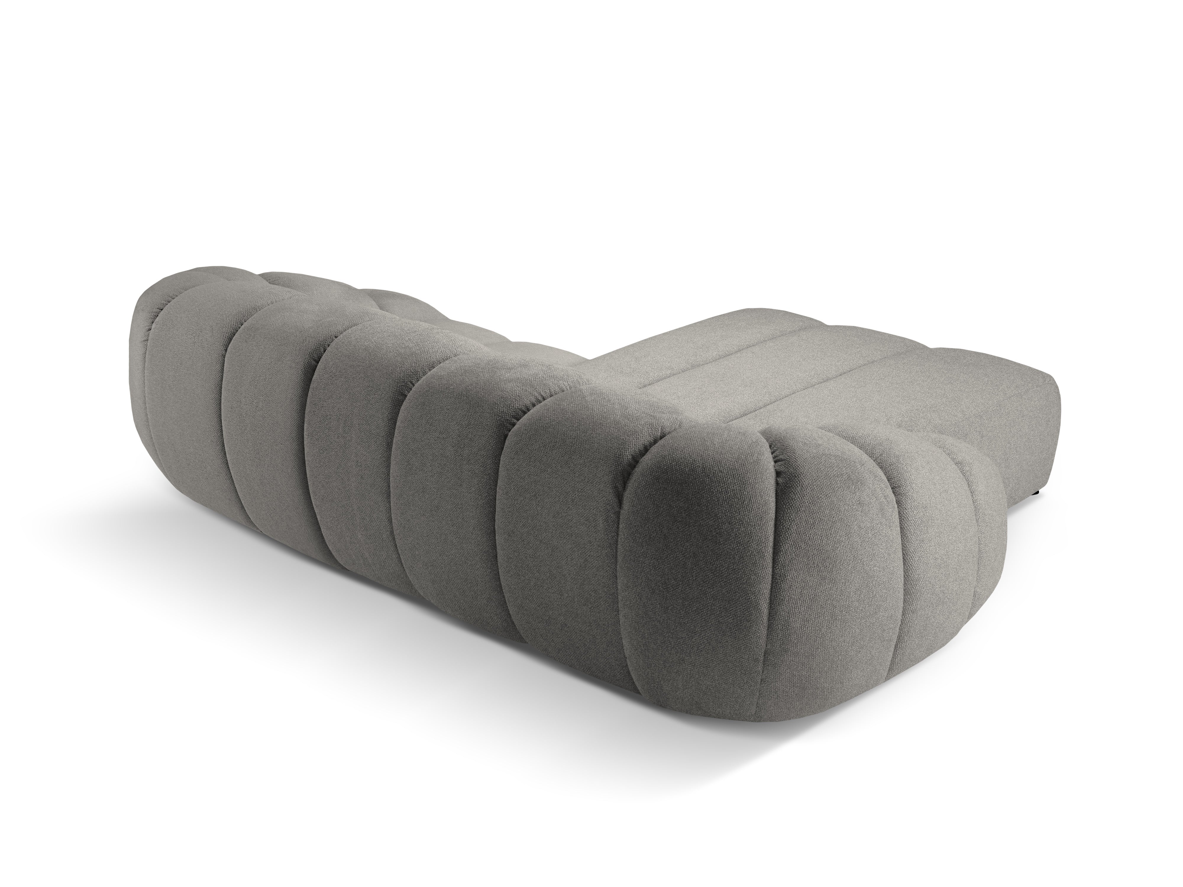 Left-facing 3-seater corner sofa DIANA light gray chenille