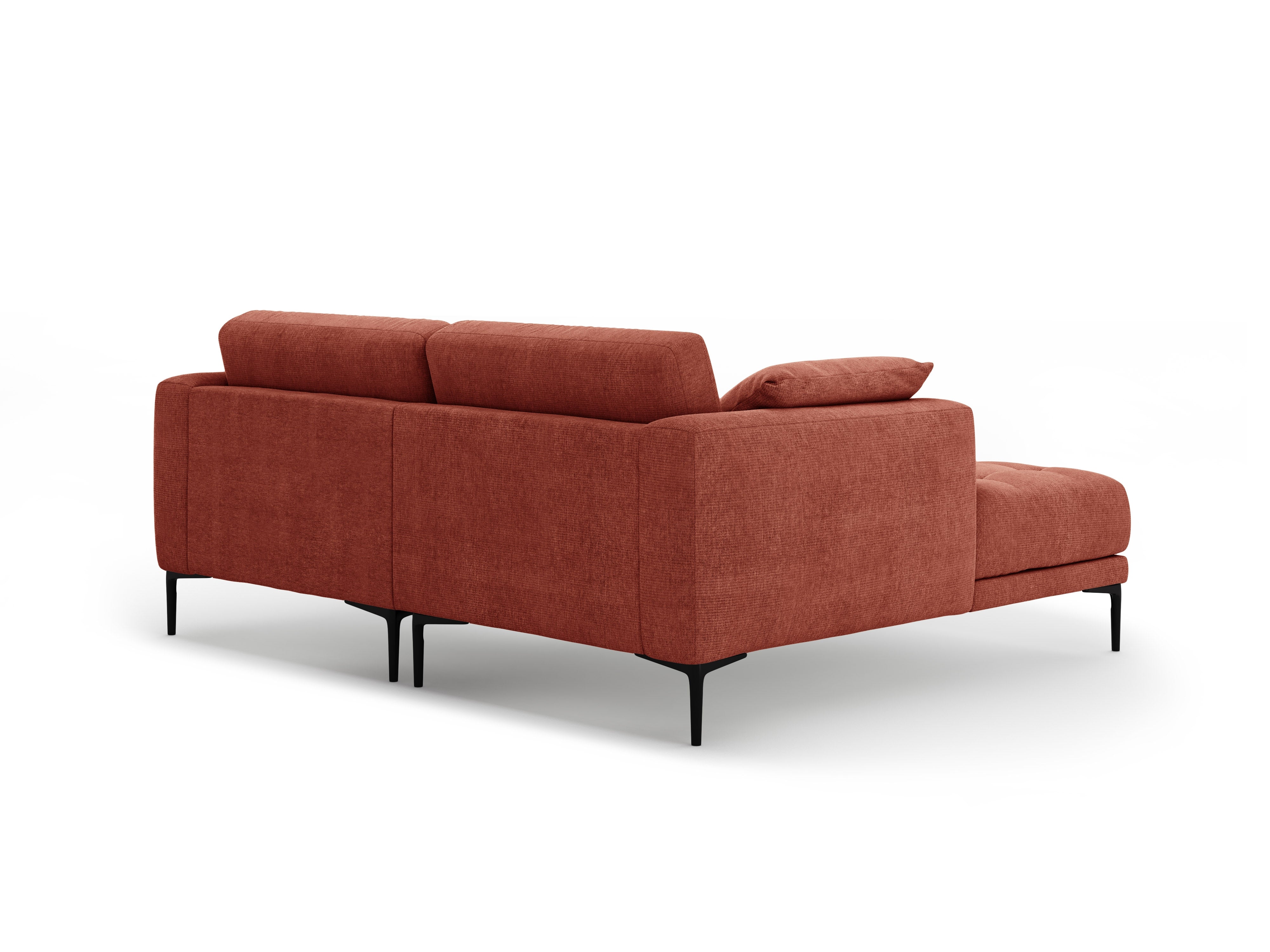 Ecksofa links BEMY korallenfarbener Chenille