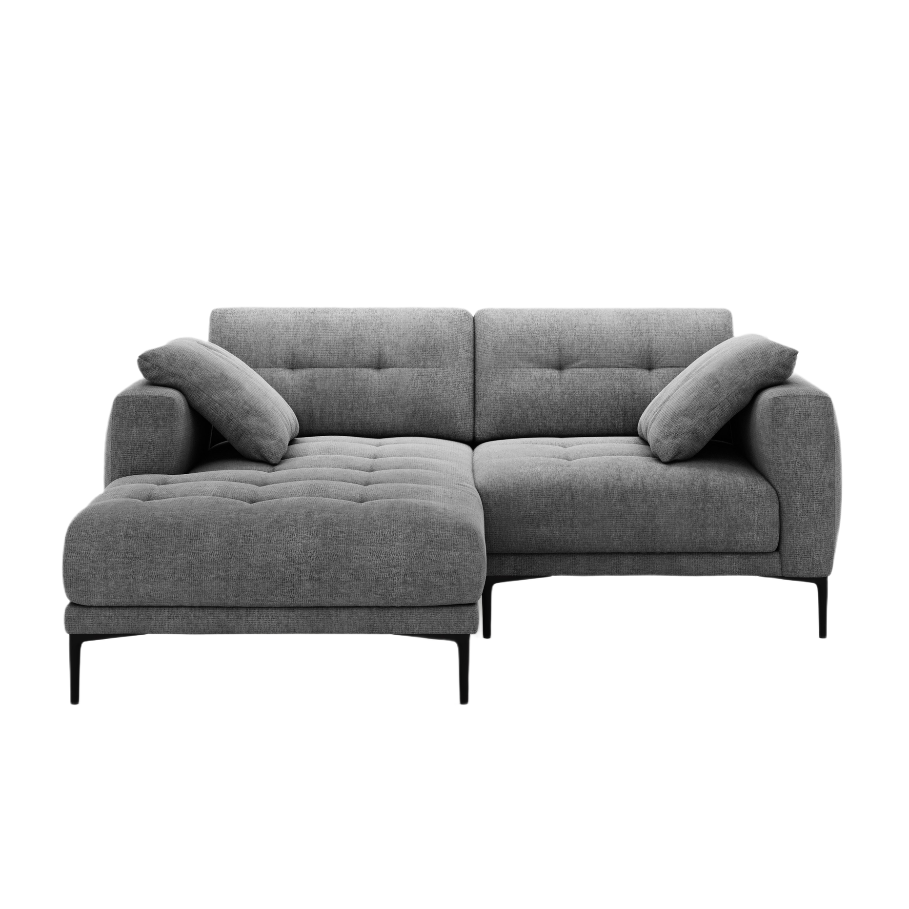 Left-facing corner sofa BEMY gray chenille