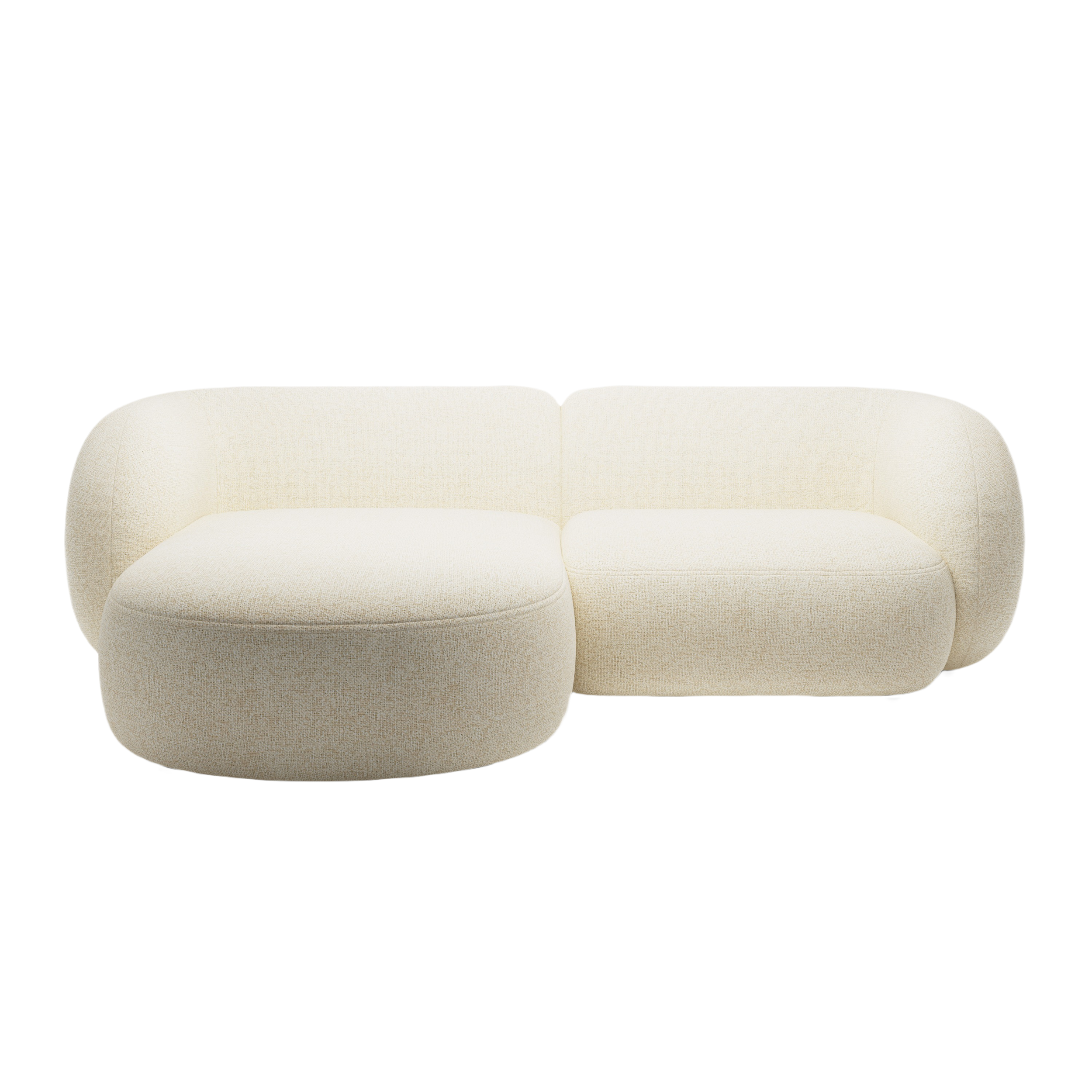 Left-sided 2-seater corner sofa KATE light beige mélange