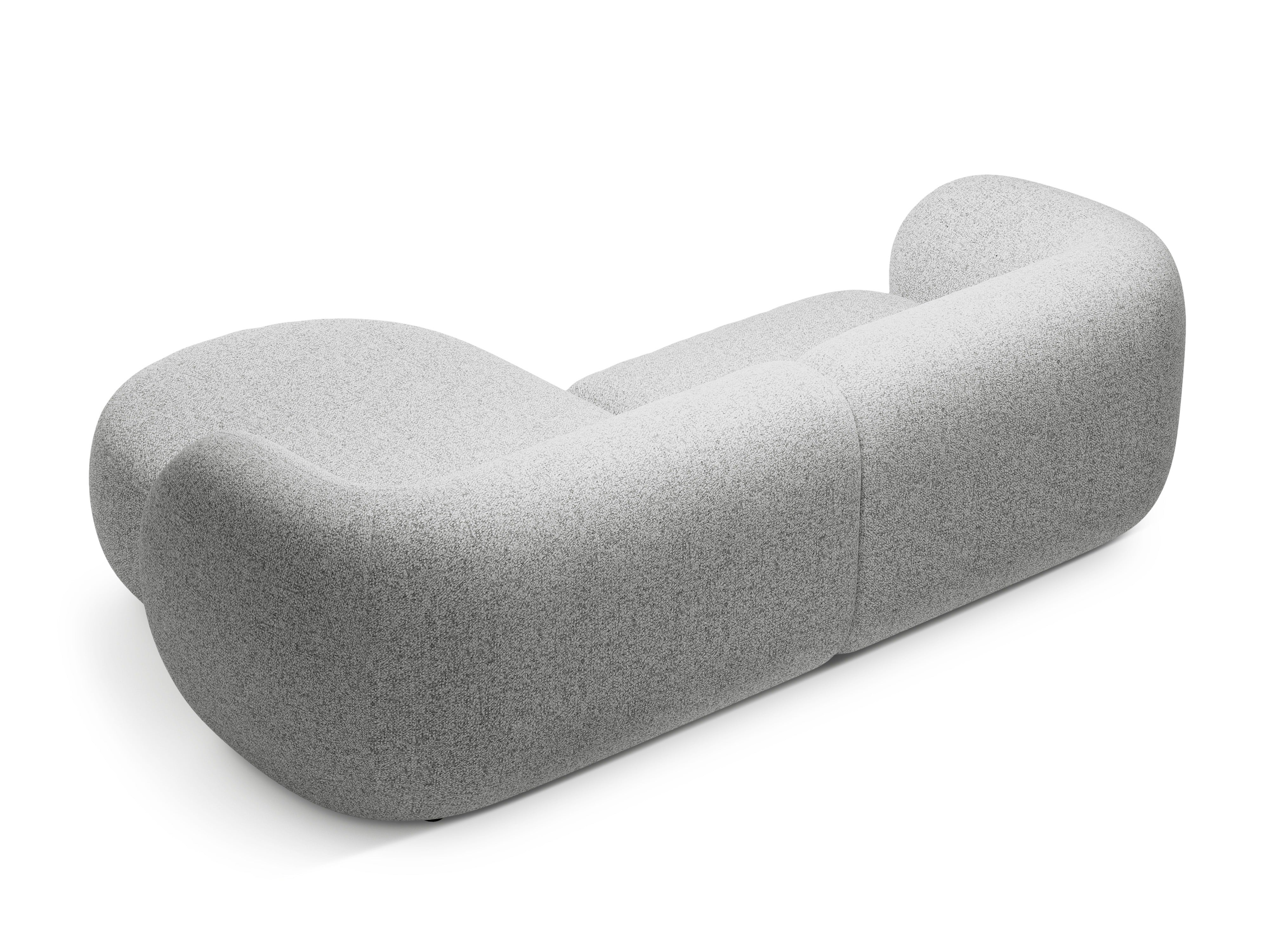 Rechthoekige 2-zits hoekbank KATE lichtgrijs gemêleerd