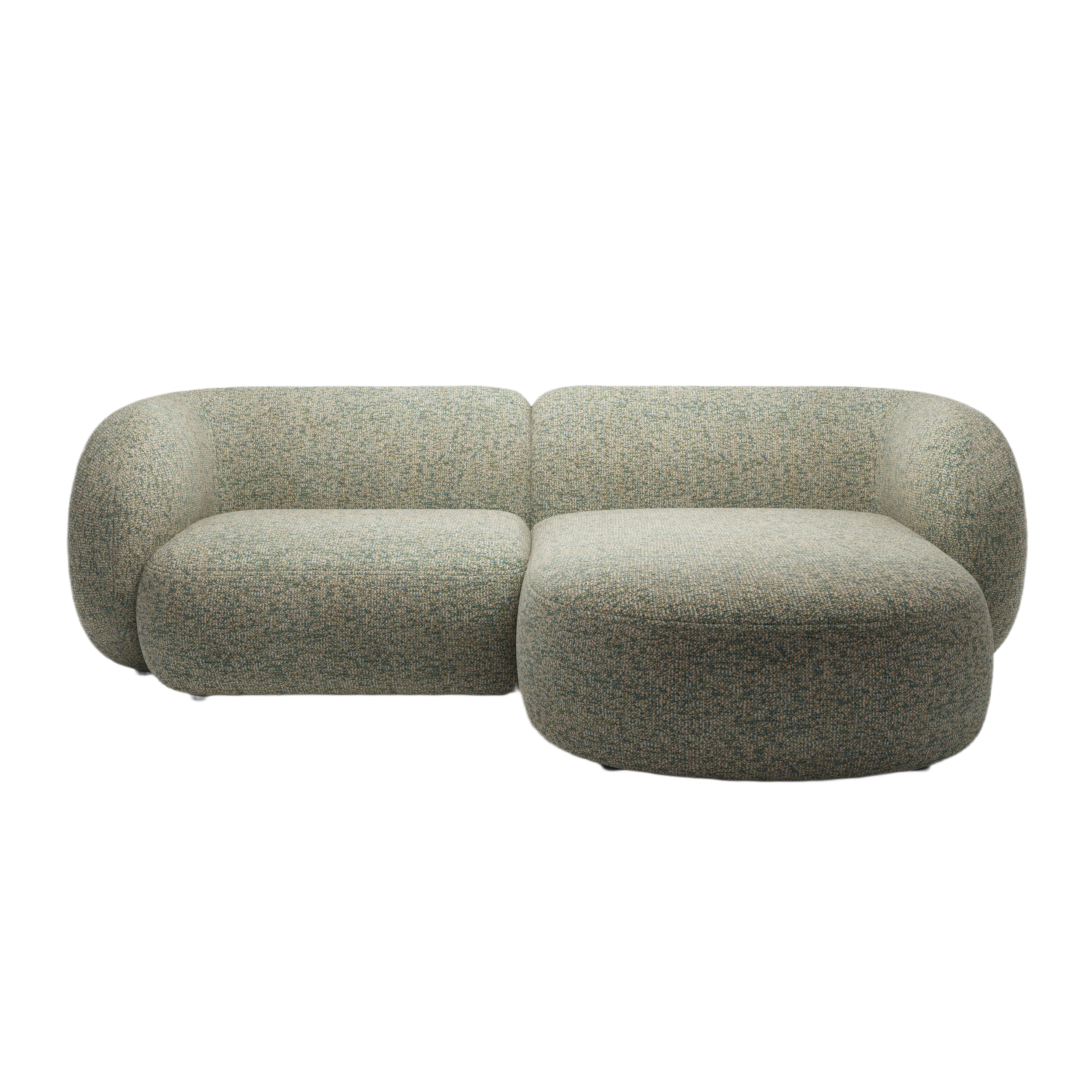 Right-facing 2-seater sofa KATE light green mélange
