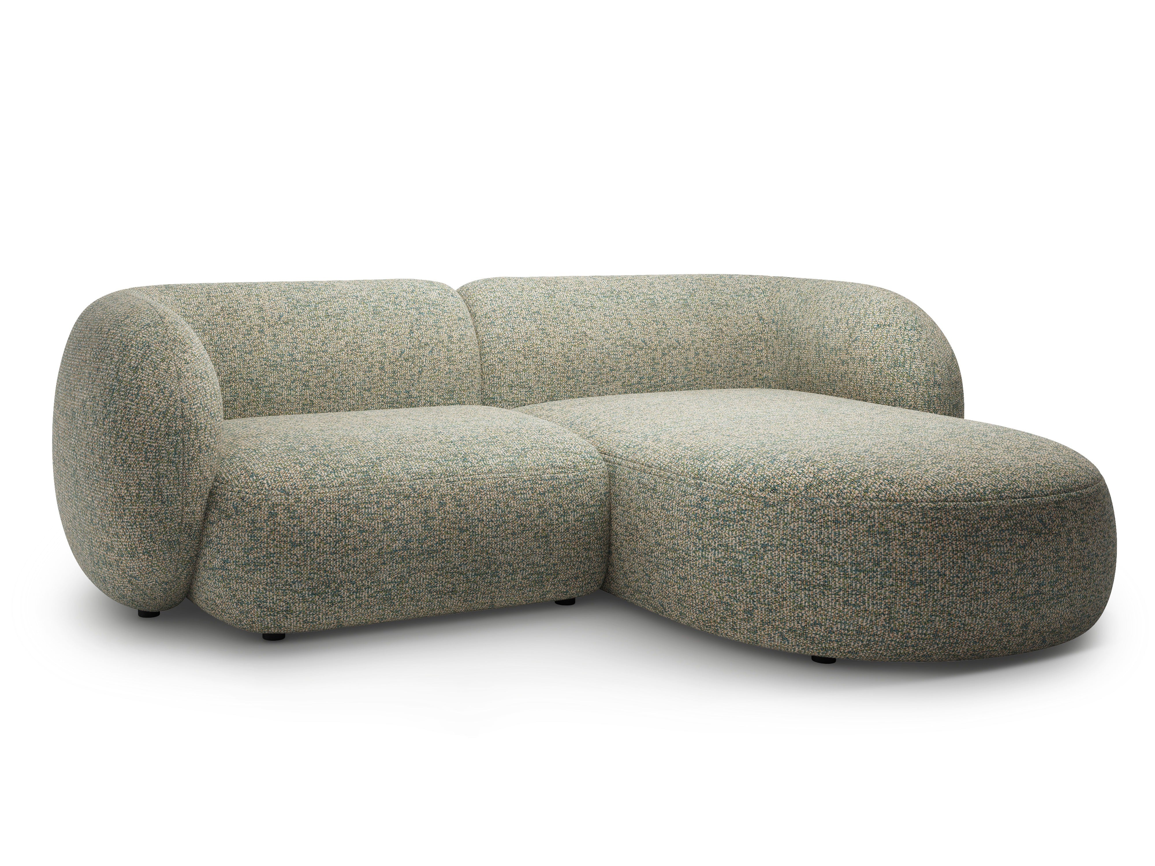 Right-facing 2-seater sofa KATE light green mélange