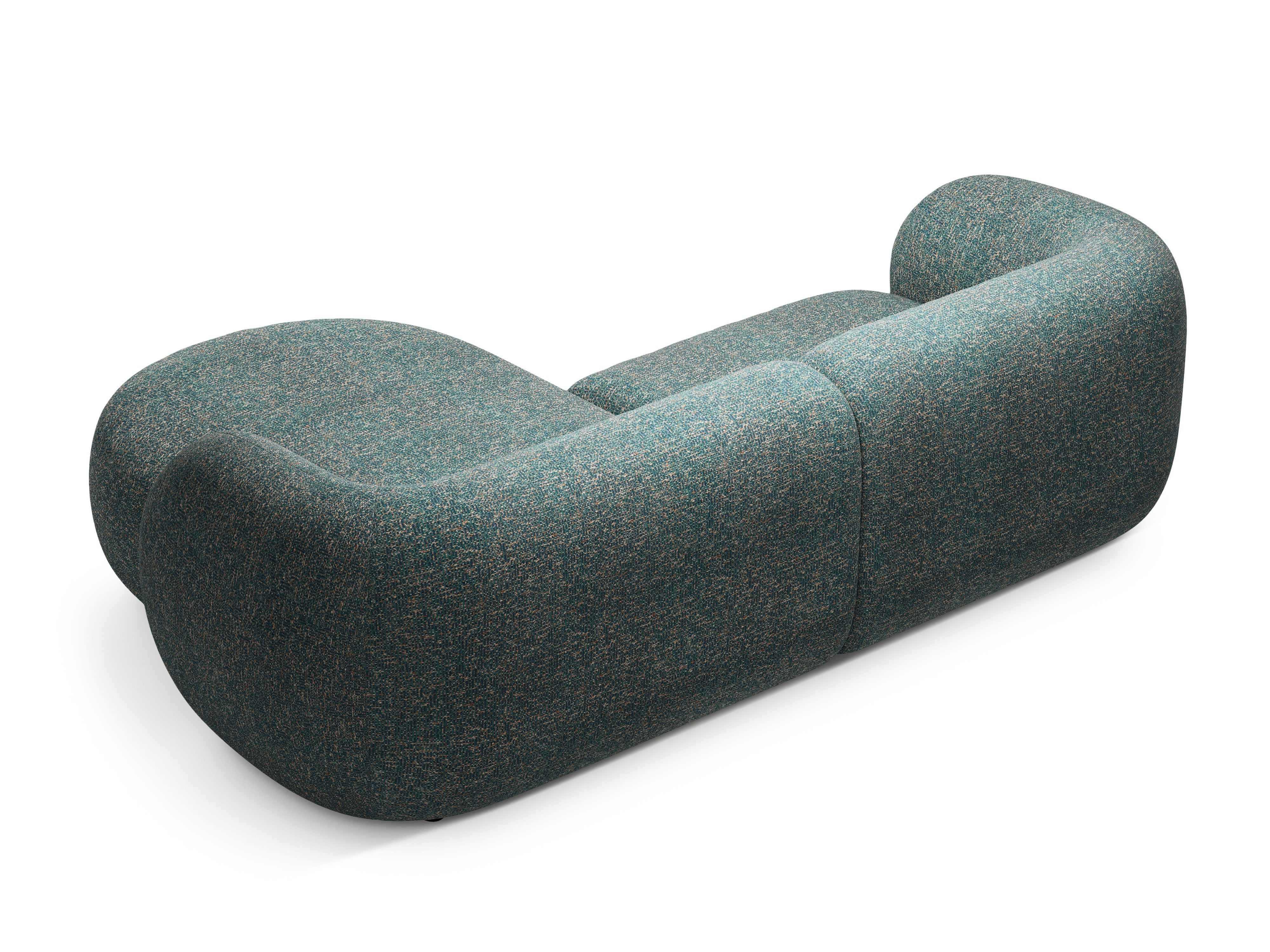 Rechtsseitige 2-Sitzer-Eckcouch KATE in blauer Melange