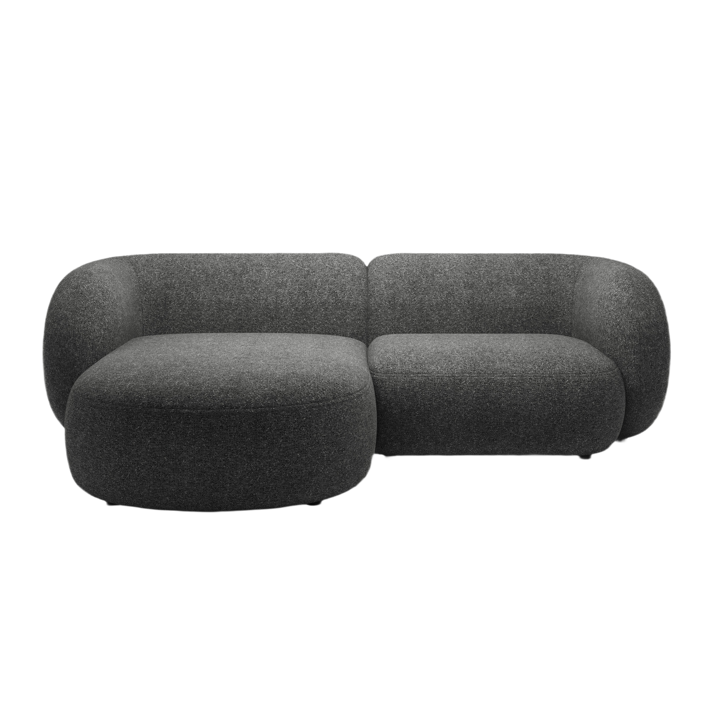 Linksseitiges 2-Sitzer-Sofa KATE dunkelgrau Melange