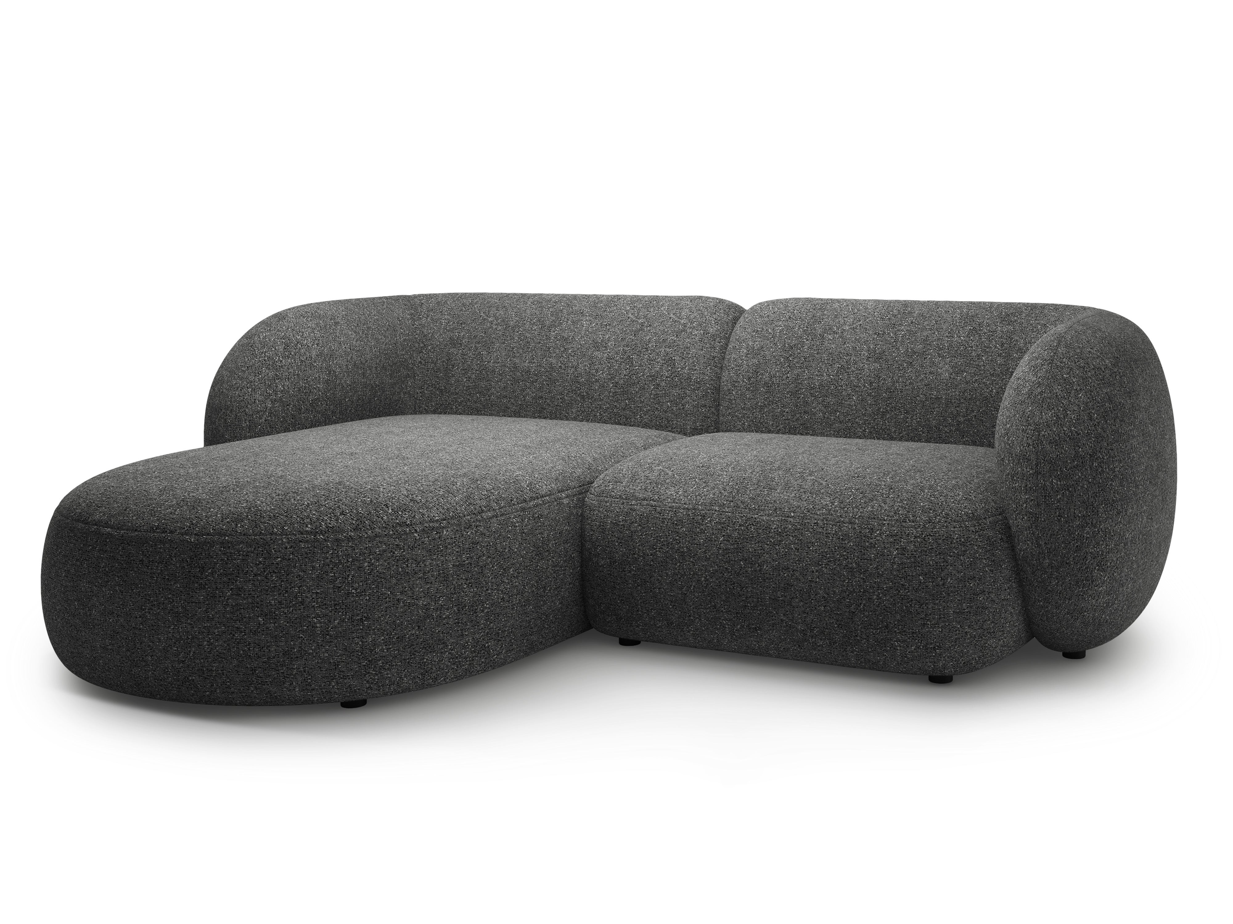Linksseitiges 2-Sitzer-Sofa KATE dunkelgrau Melange