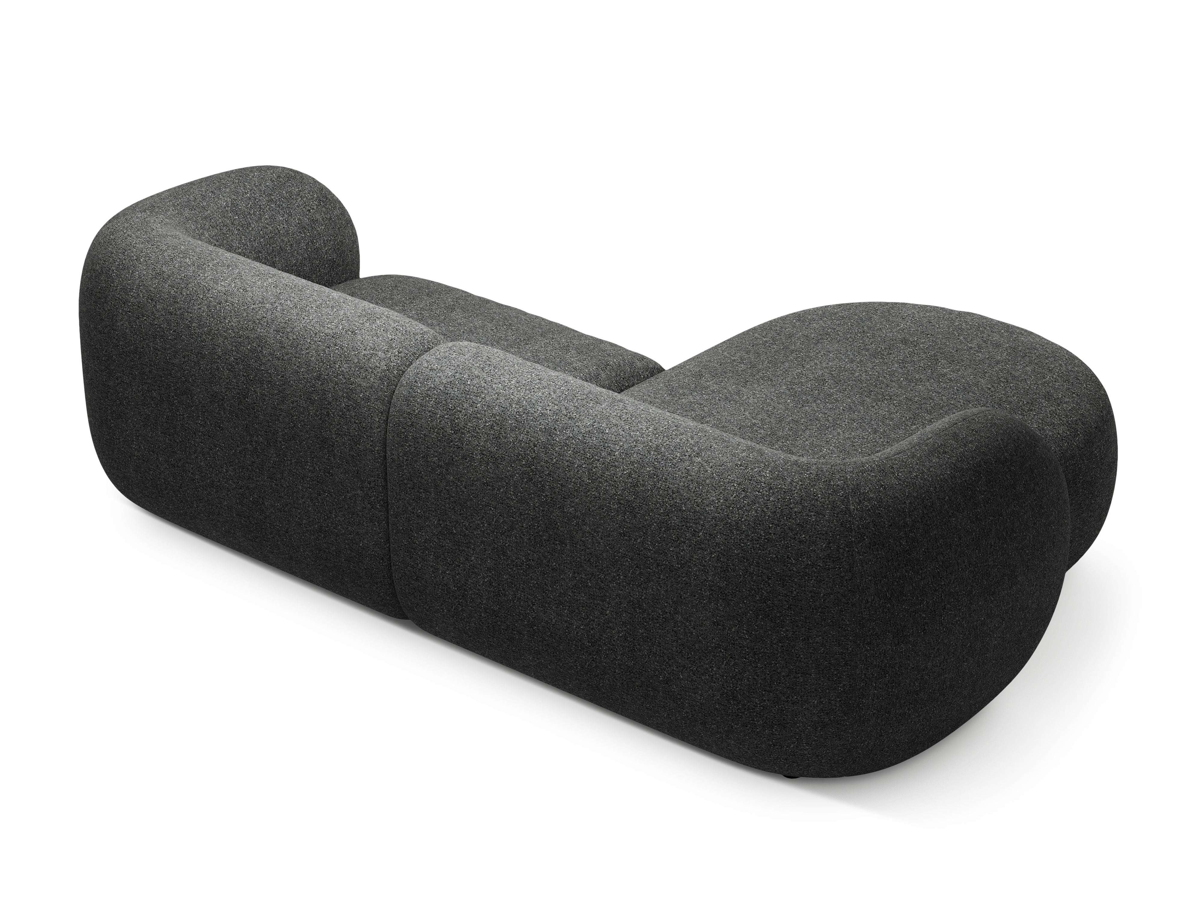 Linksseitiges 2-Sitzer-Sofa KATE dunkelgrau Melange
