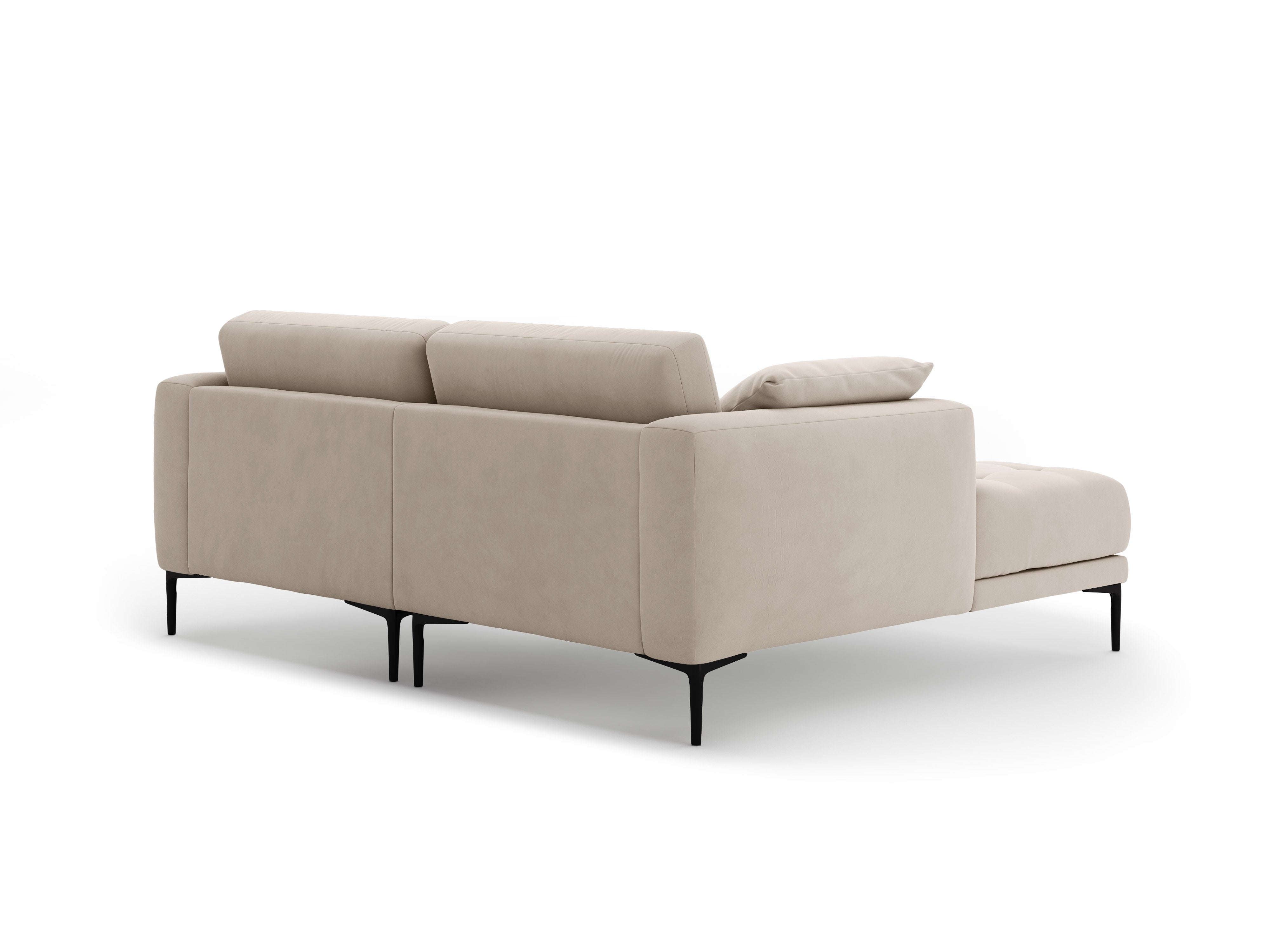 Ecksofa linksseitig aus Samt BEMY beige