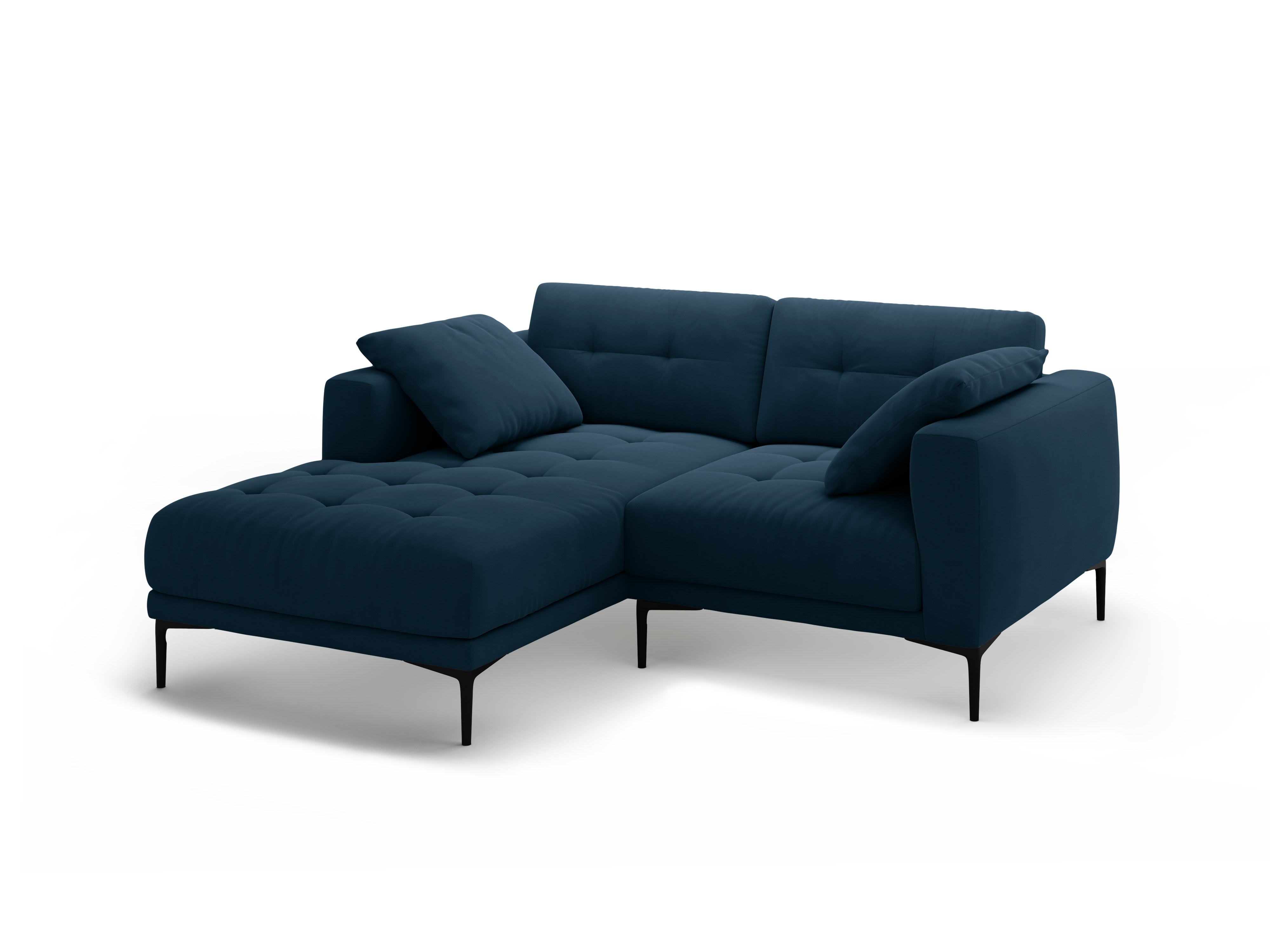 Left-facing velvet corner sofa BEMY royal blue