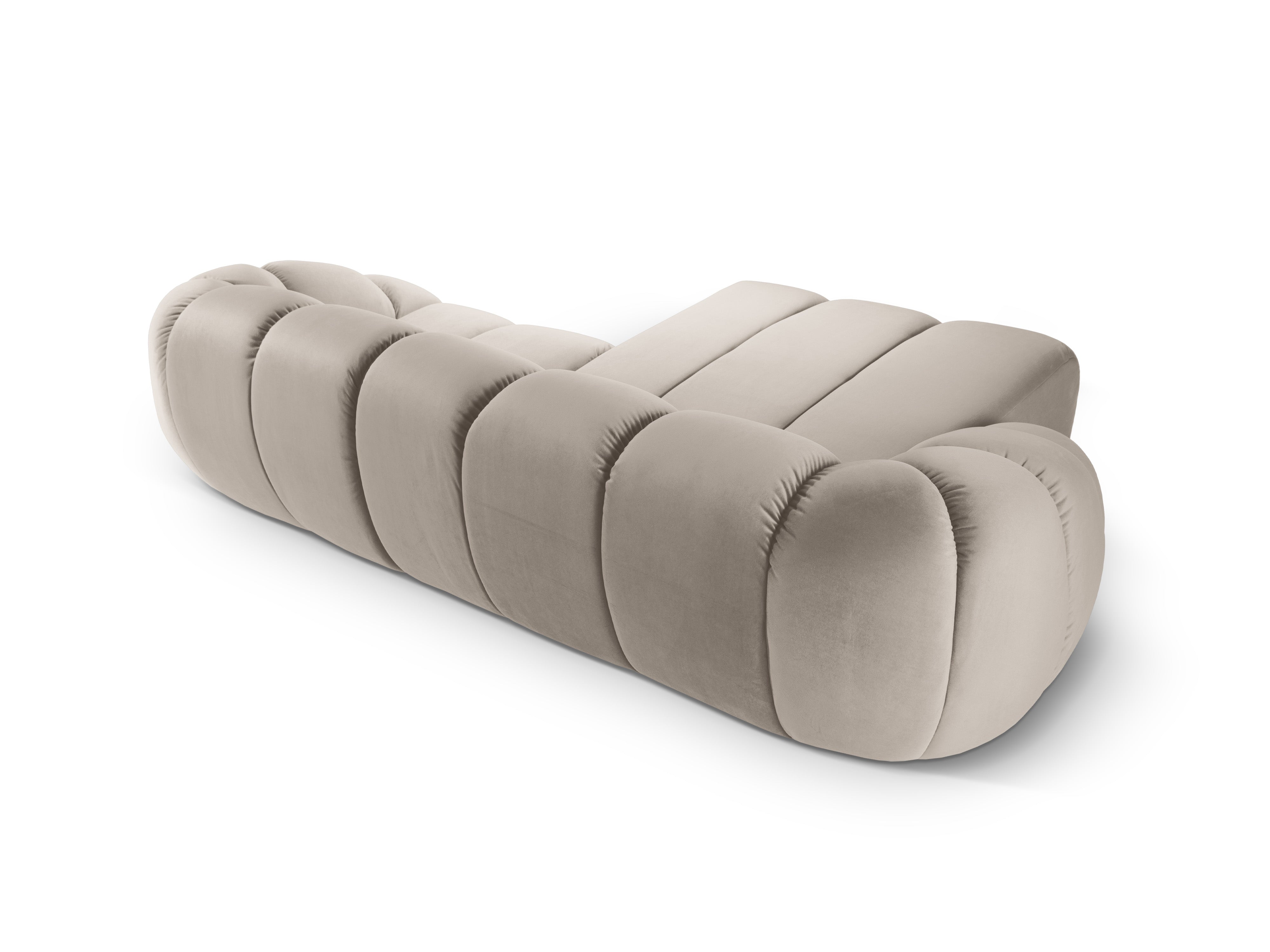 Fluwelen 3-zits hoekbank links DIANA beige