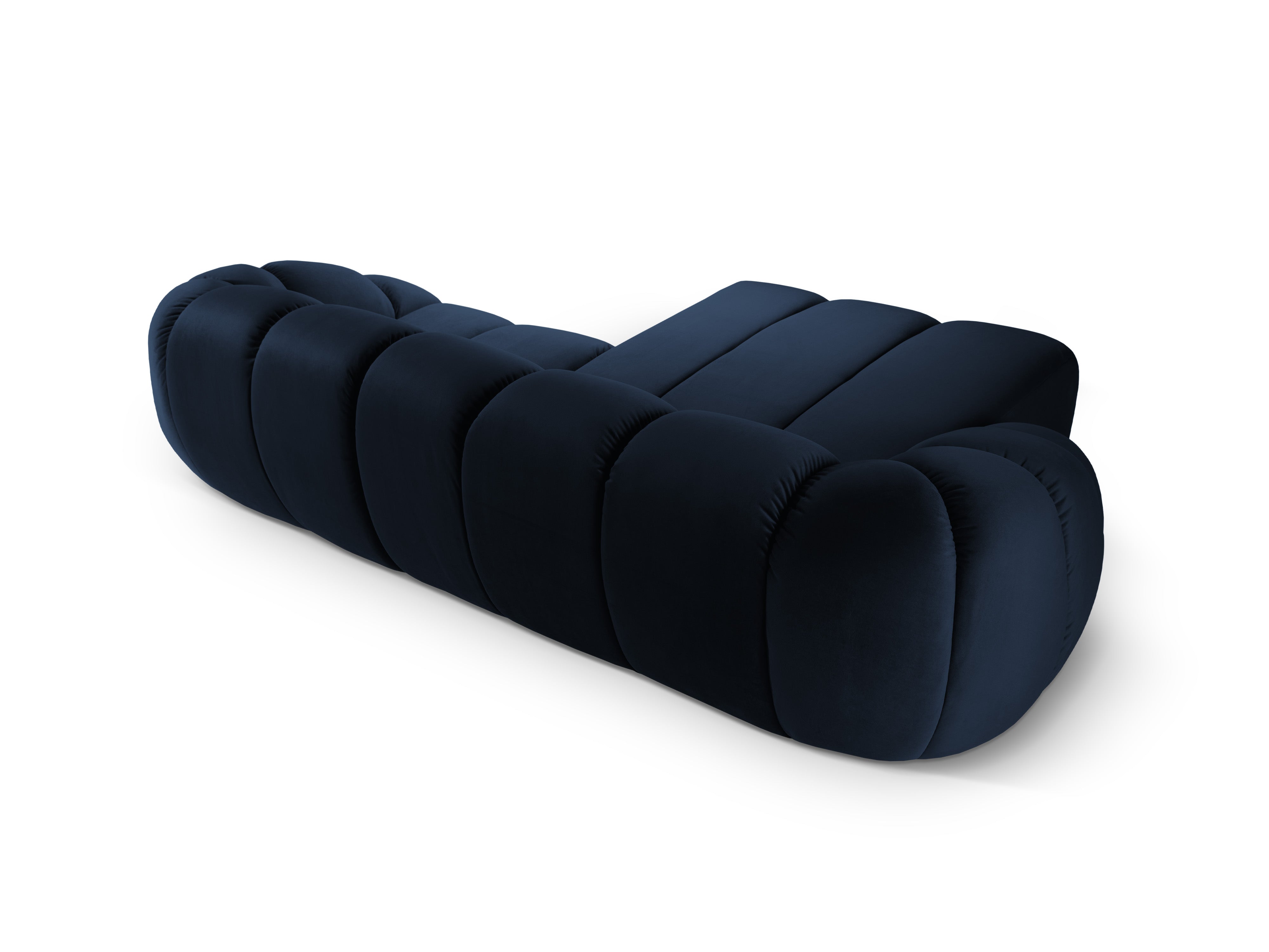 Left-facing 3-seater velvet corner sofa DIANA royal blue