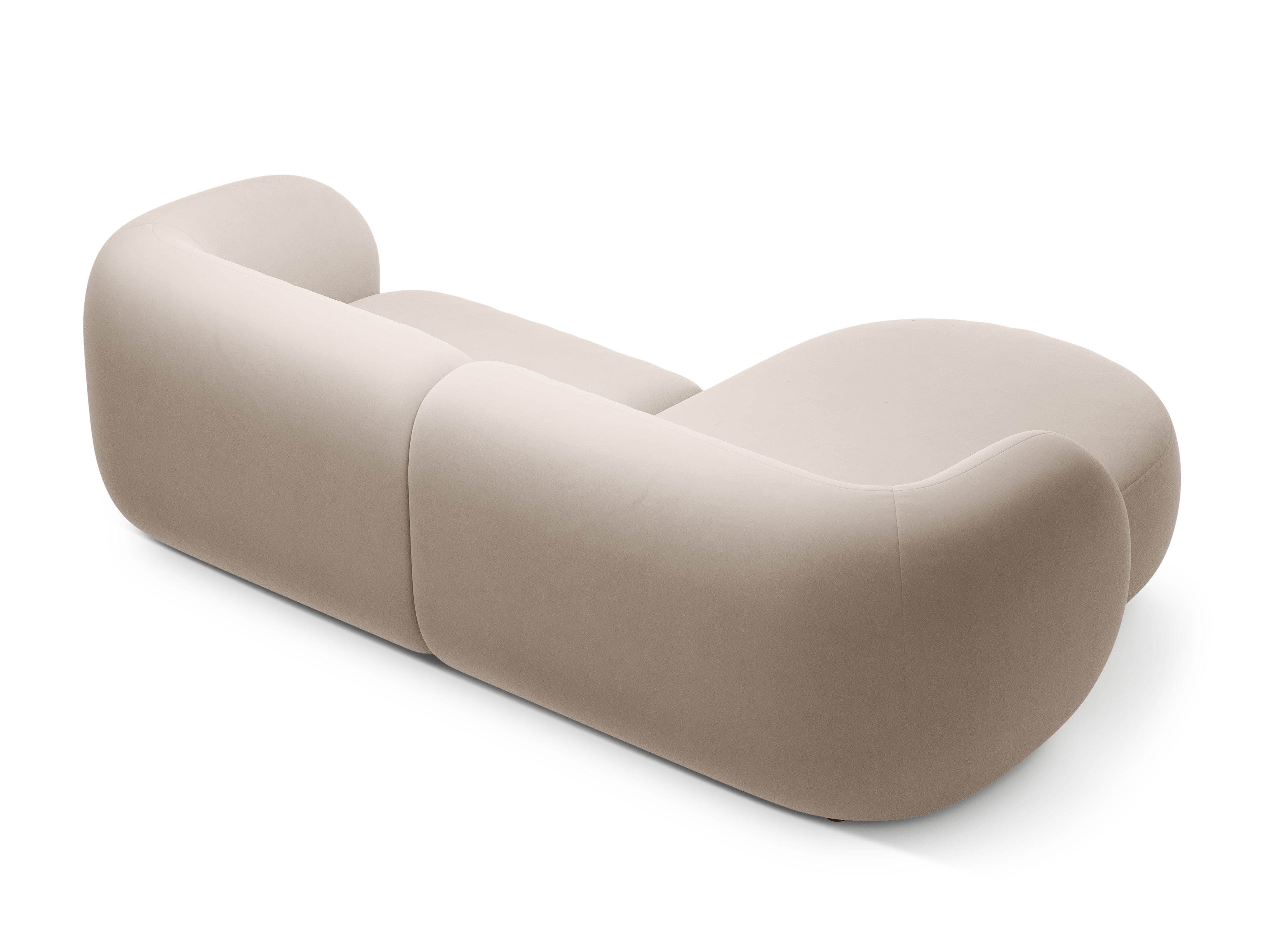 Beige 2-zits linkszijdige fluwelen hoekbank KATE